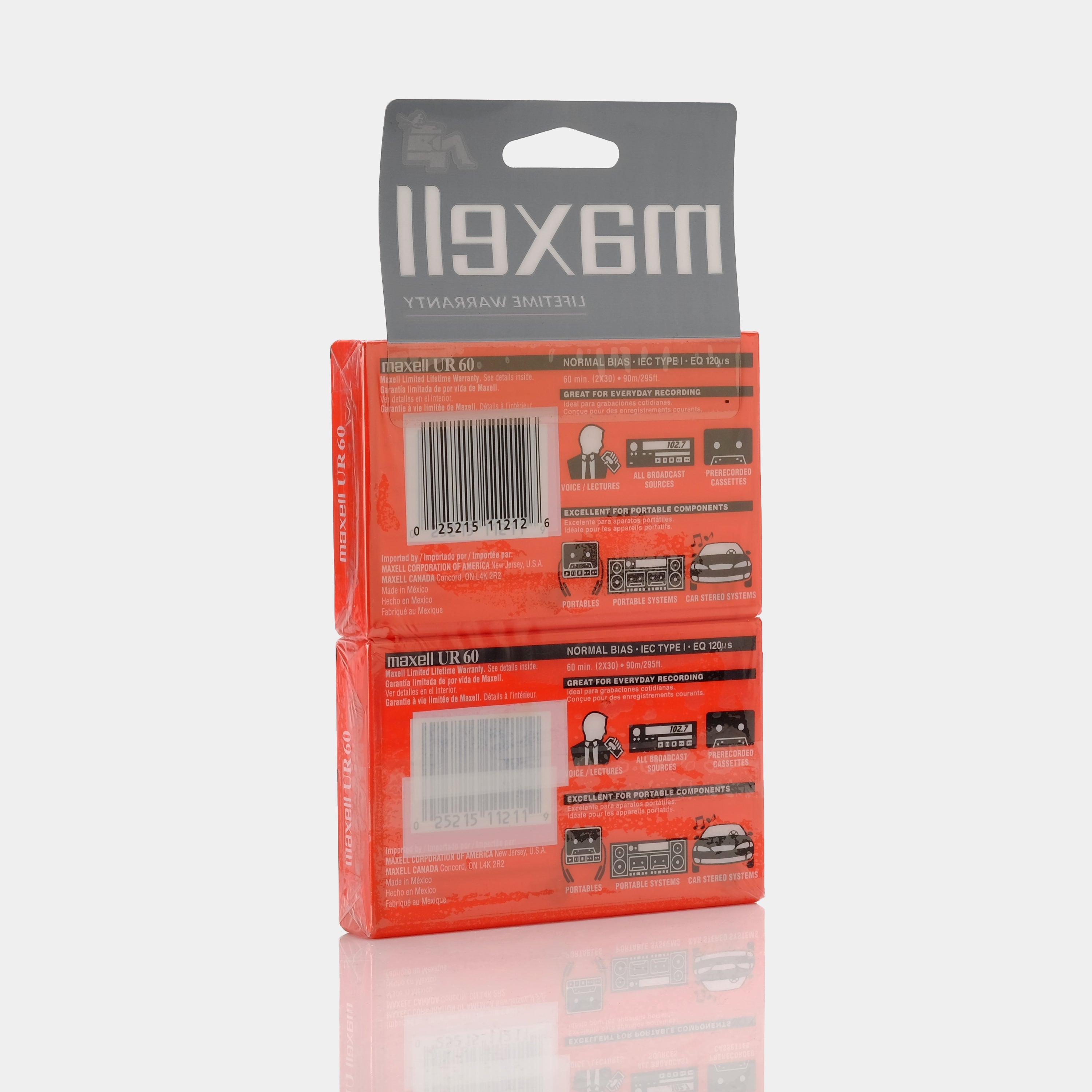 Maxell Type I 60 Min Blank Cassette Tapes (2 Pack)