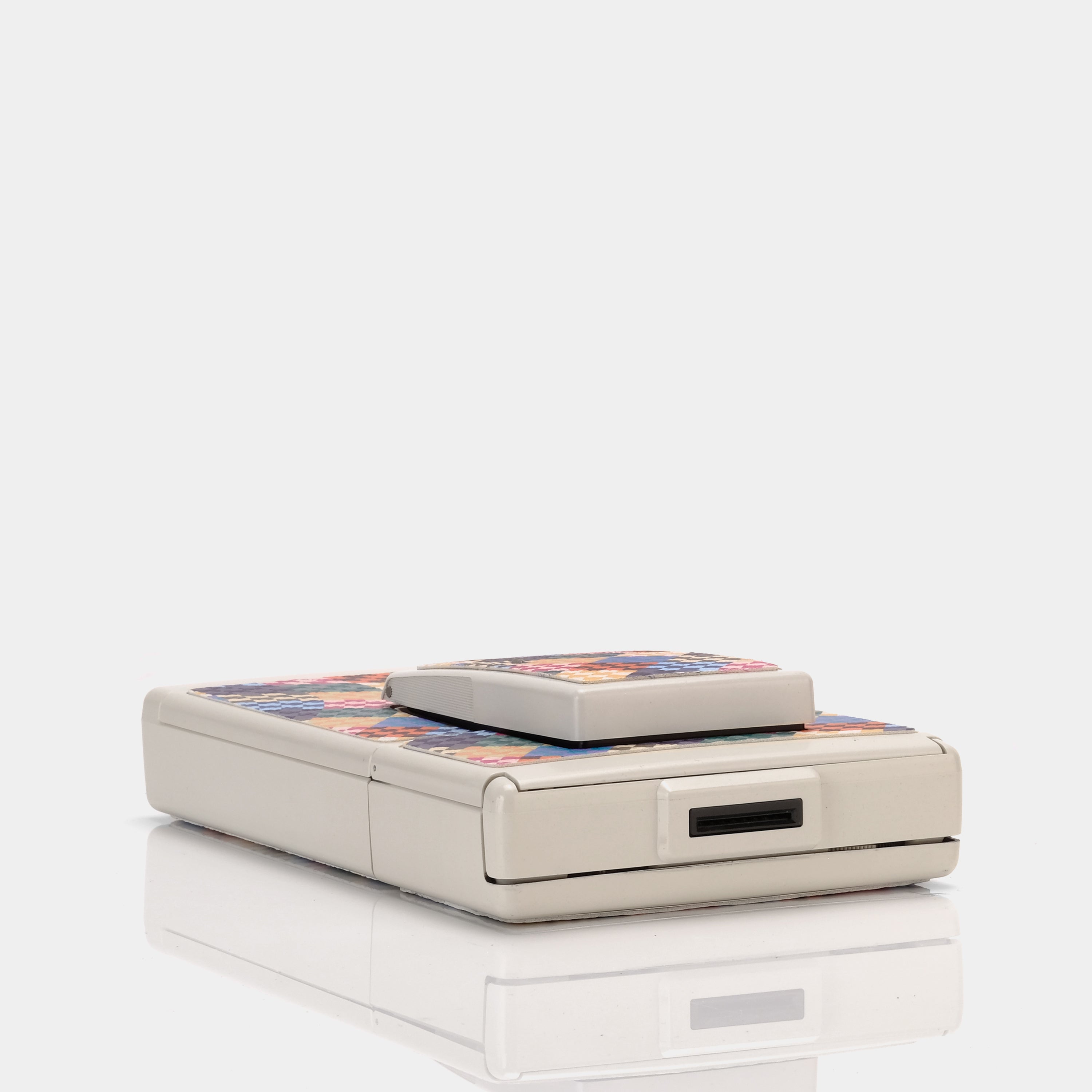 Polaroid SX-70 Model 2 Patchwork Wave Check White Folding Instant Film Camera