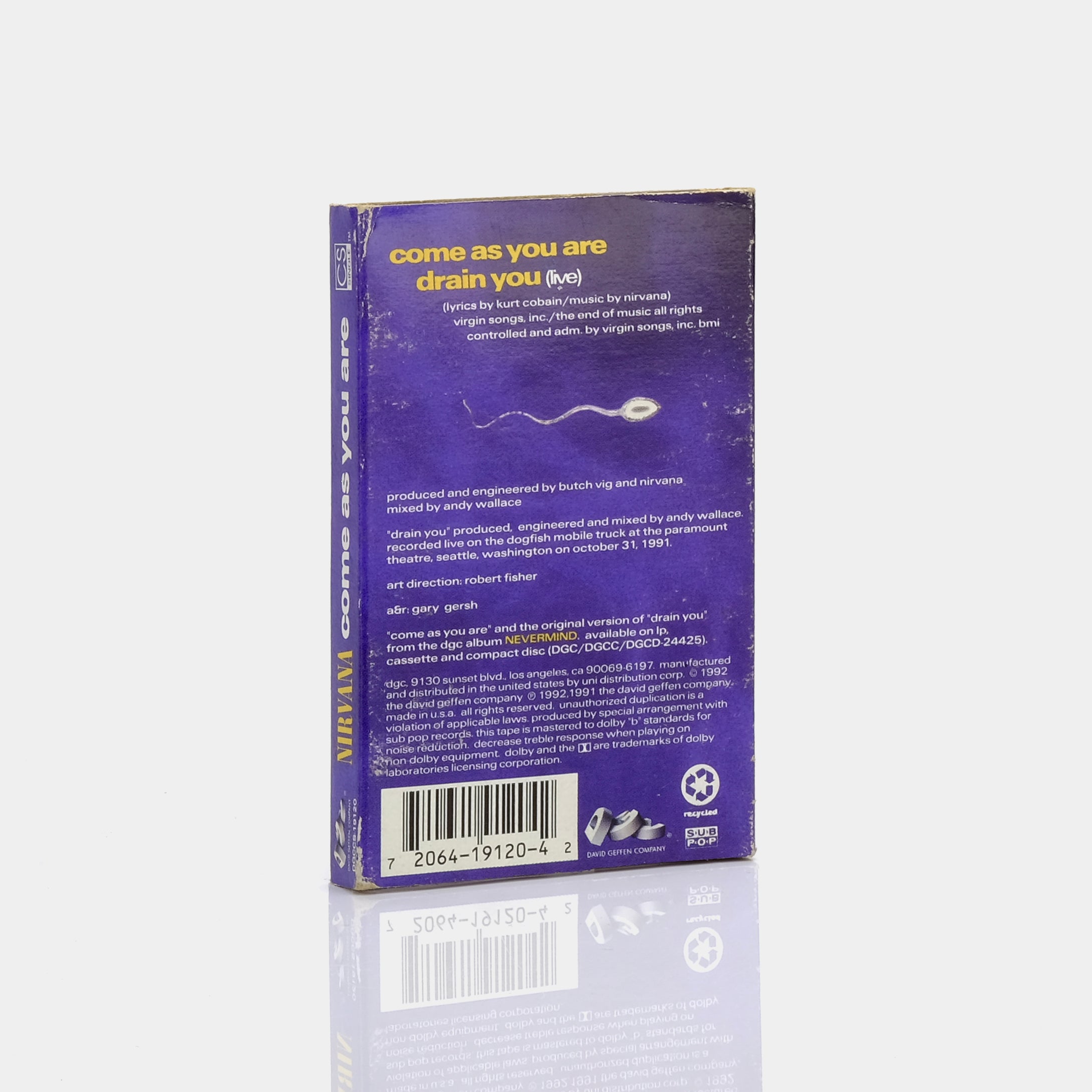 Nirvana - Come As You Are Single Cassette Tape