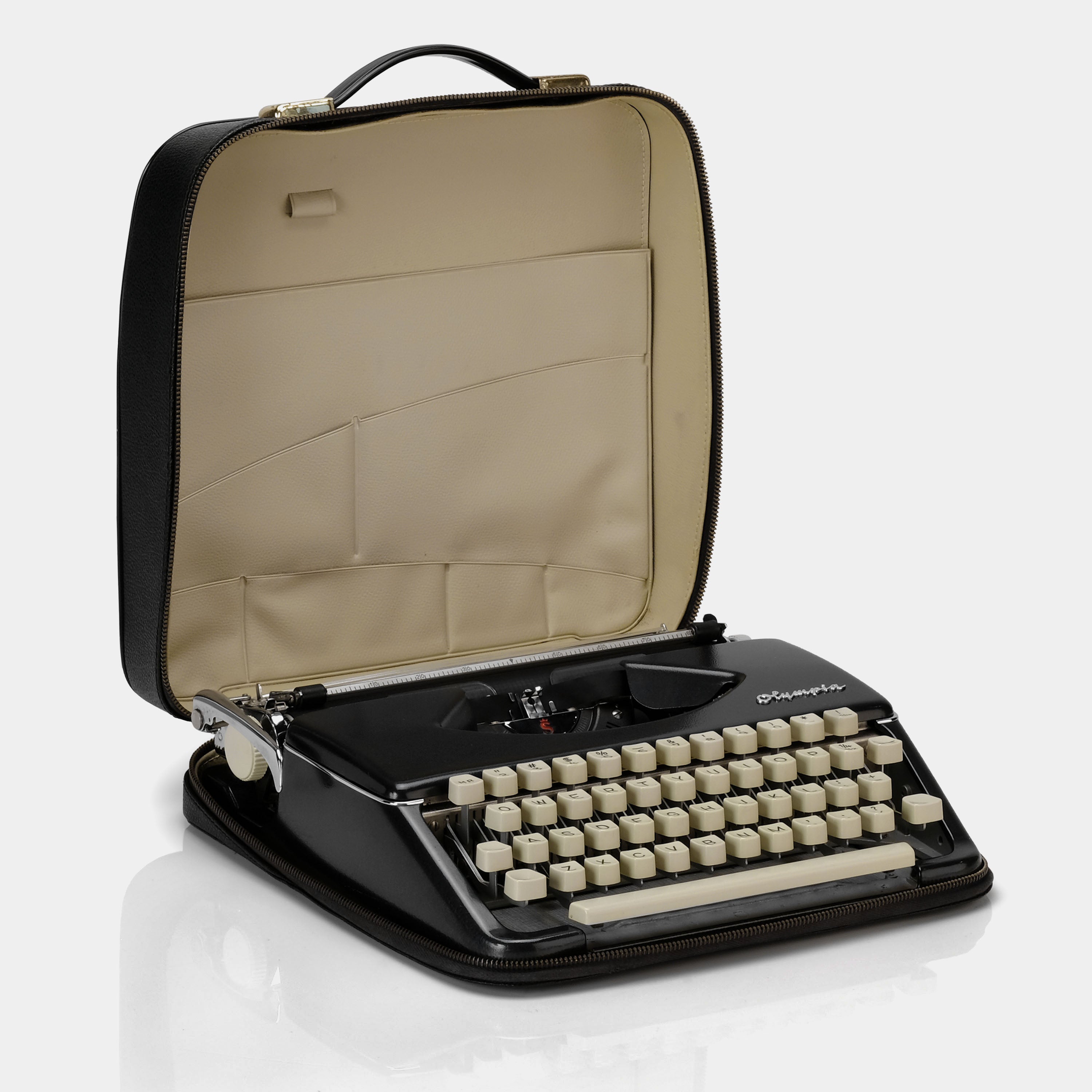 Olympia Black Manual Typewriter and Case