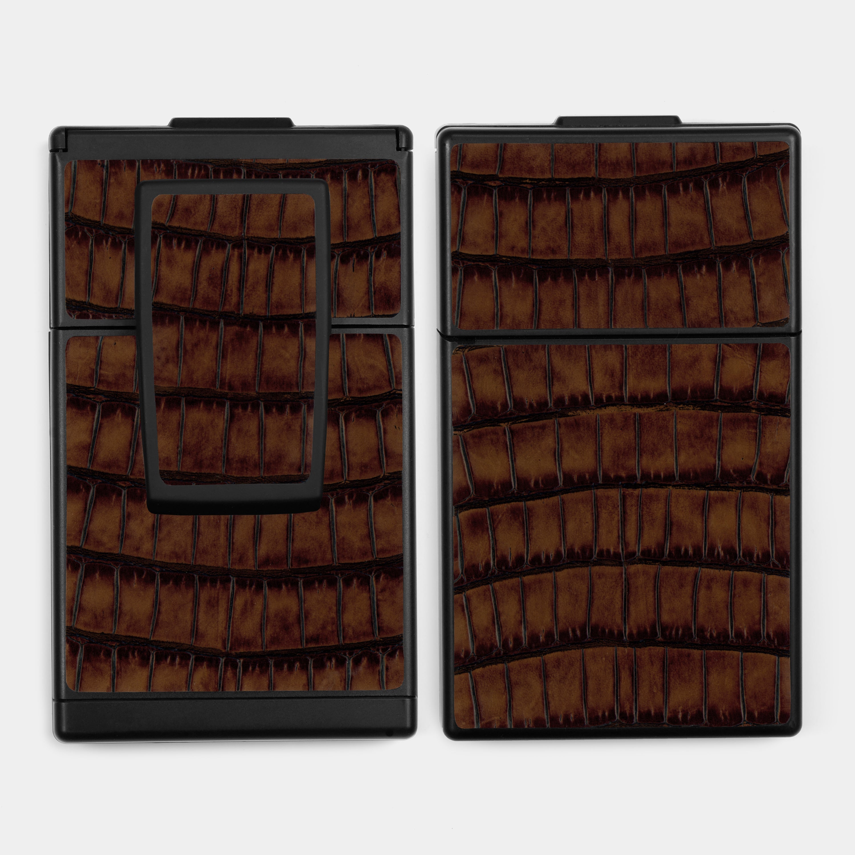 SX-70/SLR-680 Brown Embossed Crocodile Leather Camera Skins