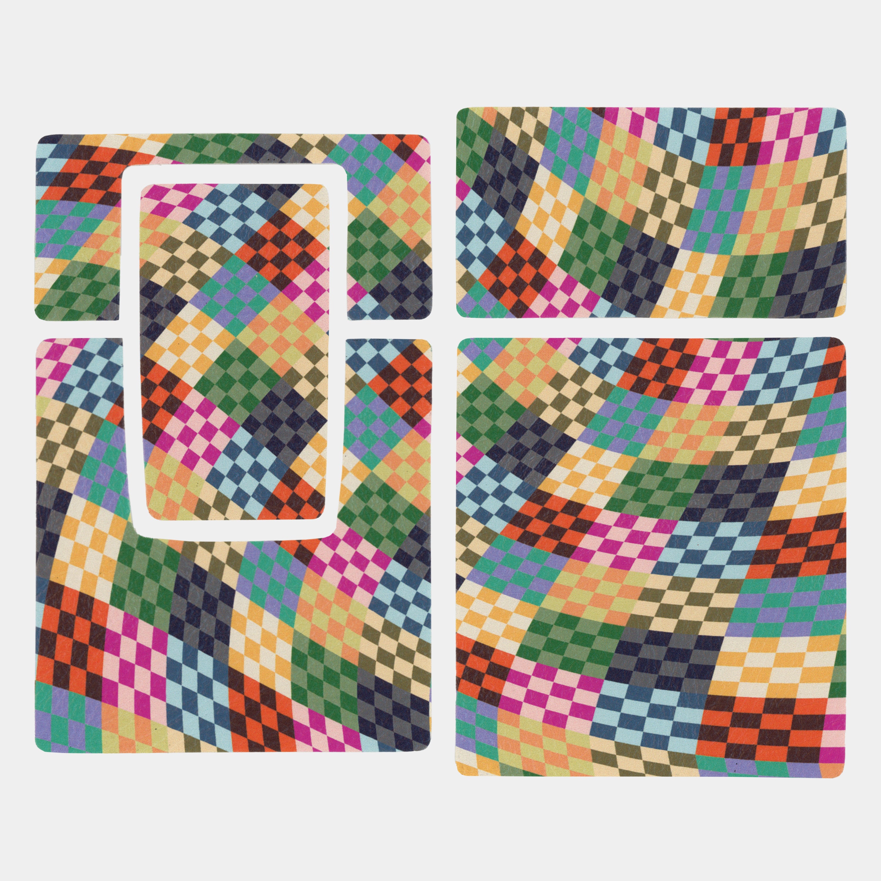 SX-70/SLR-680 Patchwork Wave Check Vegan Leather Camera Skins