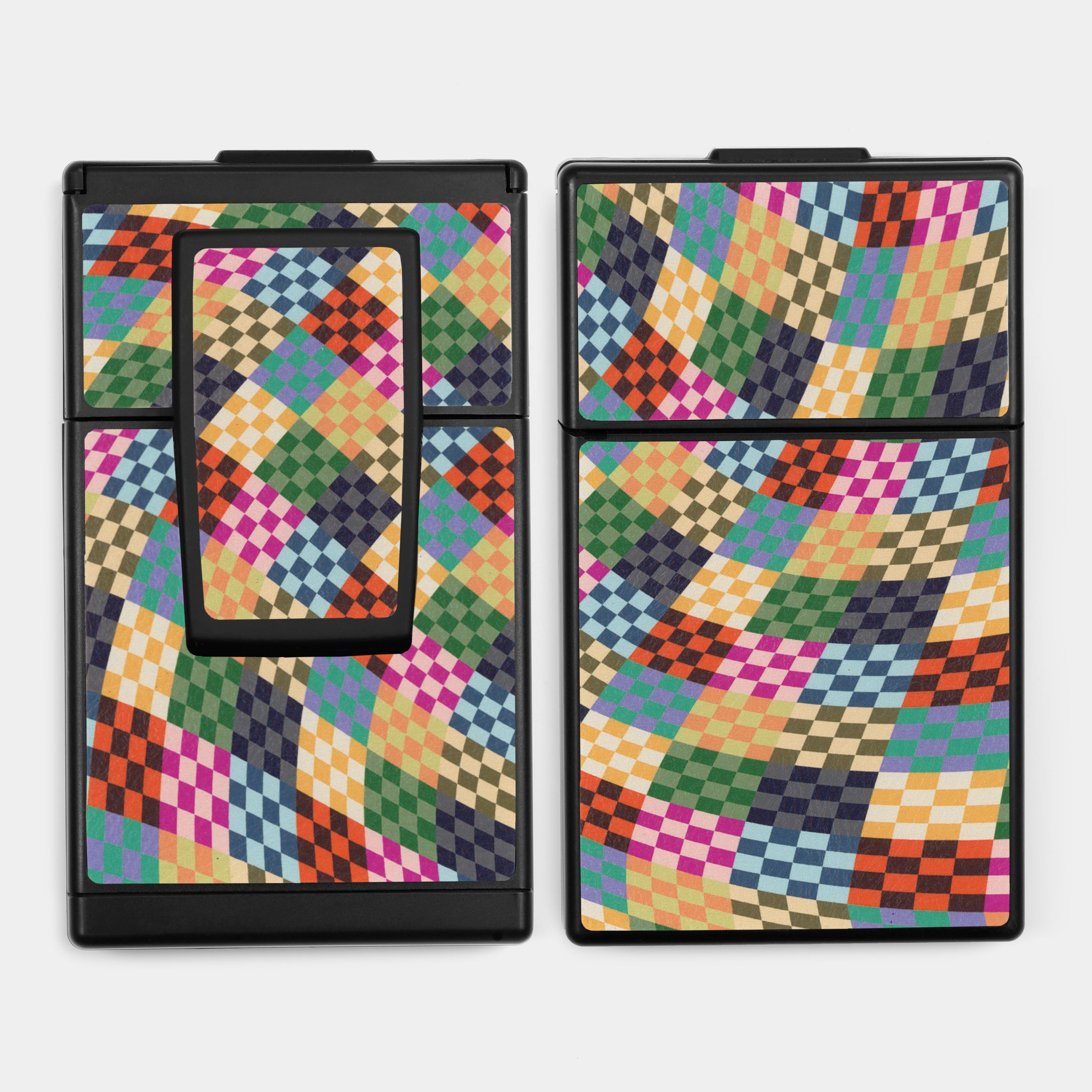 SX-70/SLR-680 Patchwork Wave Check Vegan Leather Camera Skins