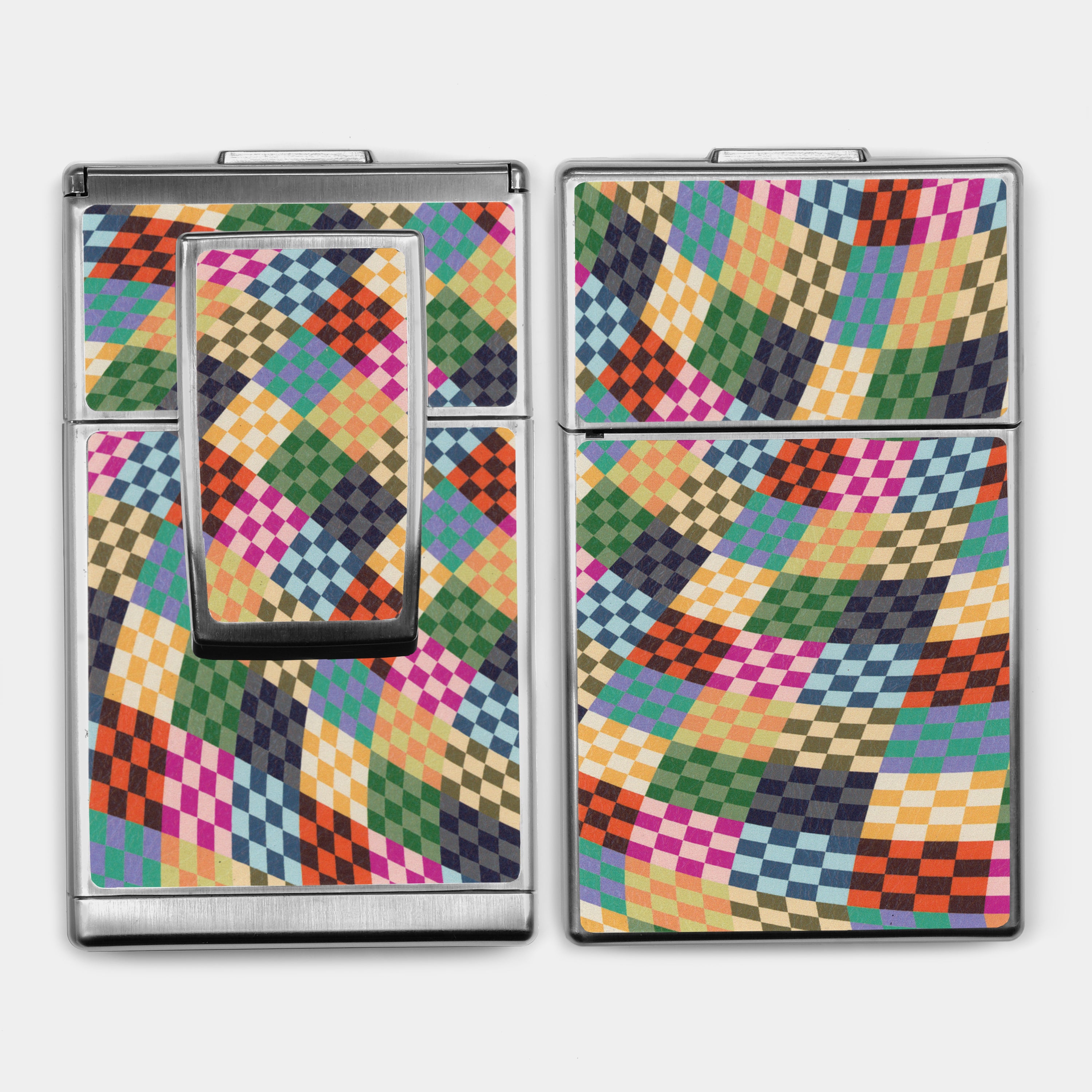 SX-70/SLR-680 Patchwork Wave Check Vegan Leather Camera Skins