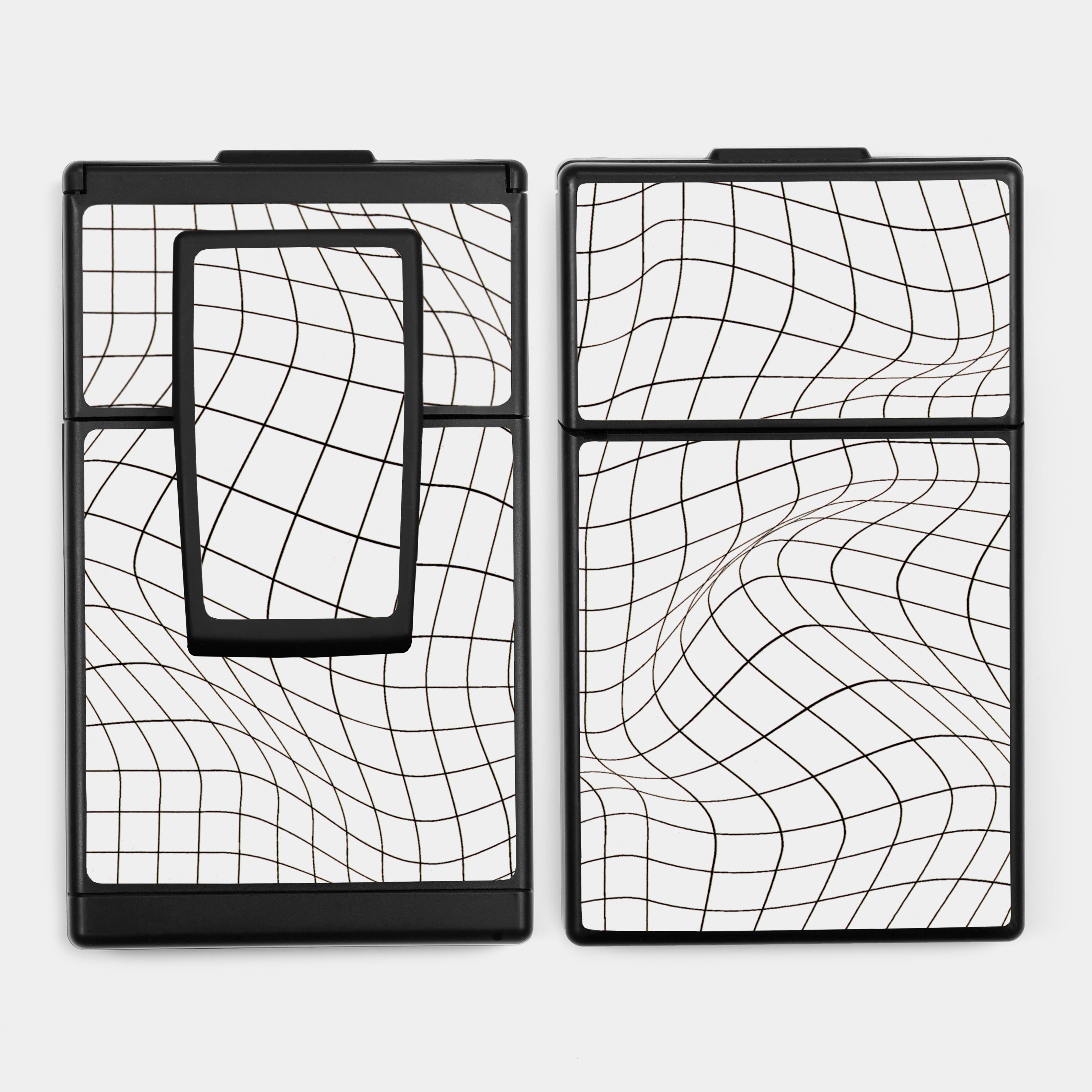 SX-70/SLR-680 White & Black 3D Wave Grid Vegan Leather Camera Skins