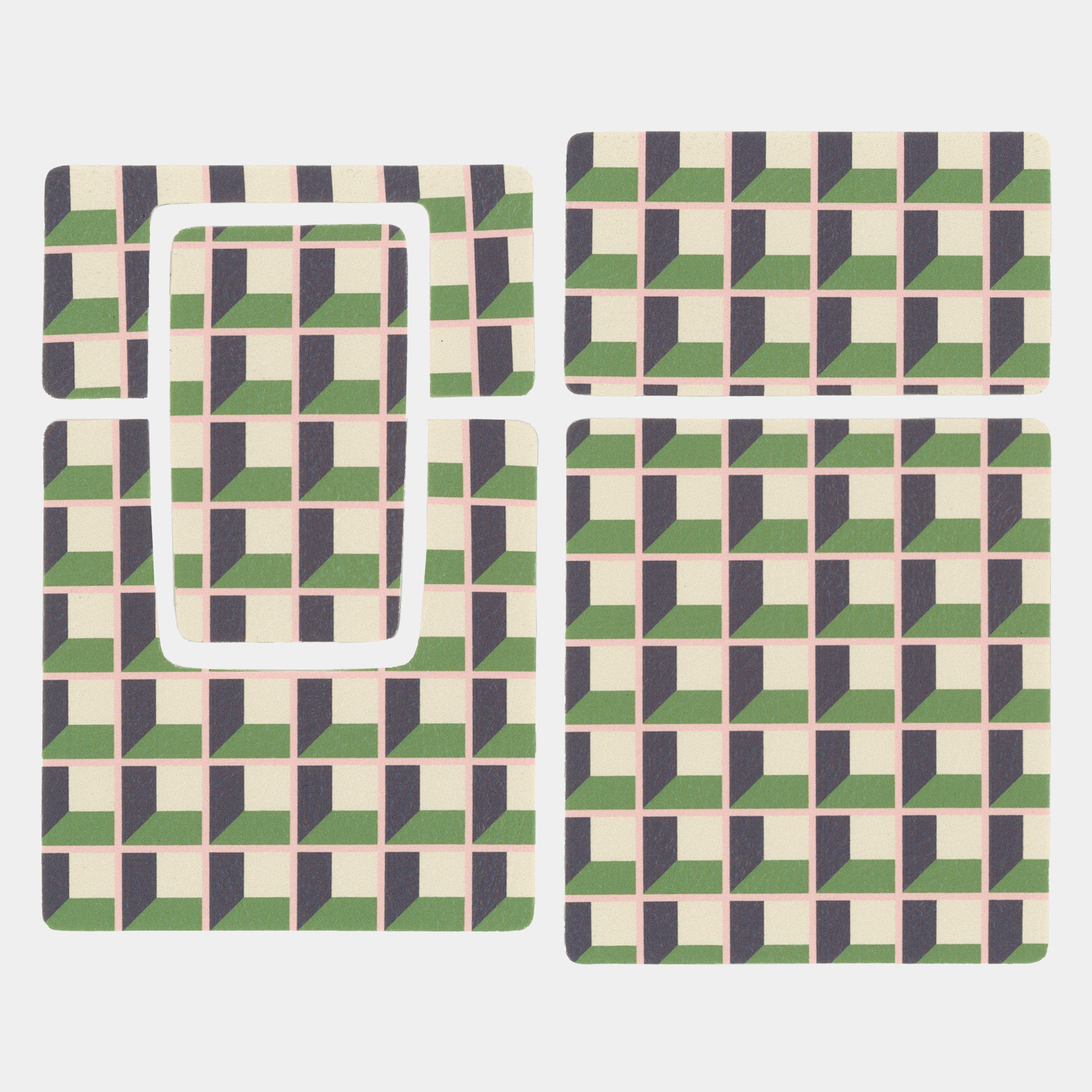 SX-70/SLR-680 Green and Beige Grid Vegan Leather Camera Skins