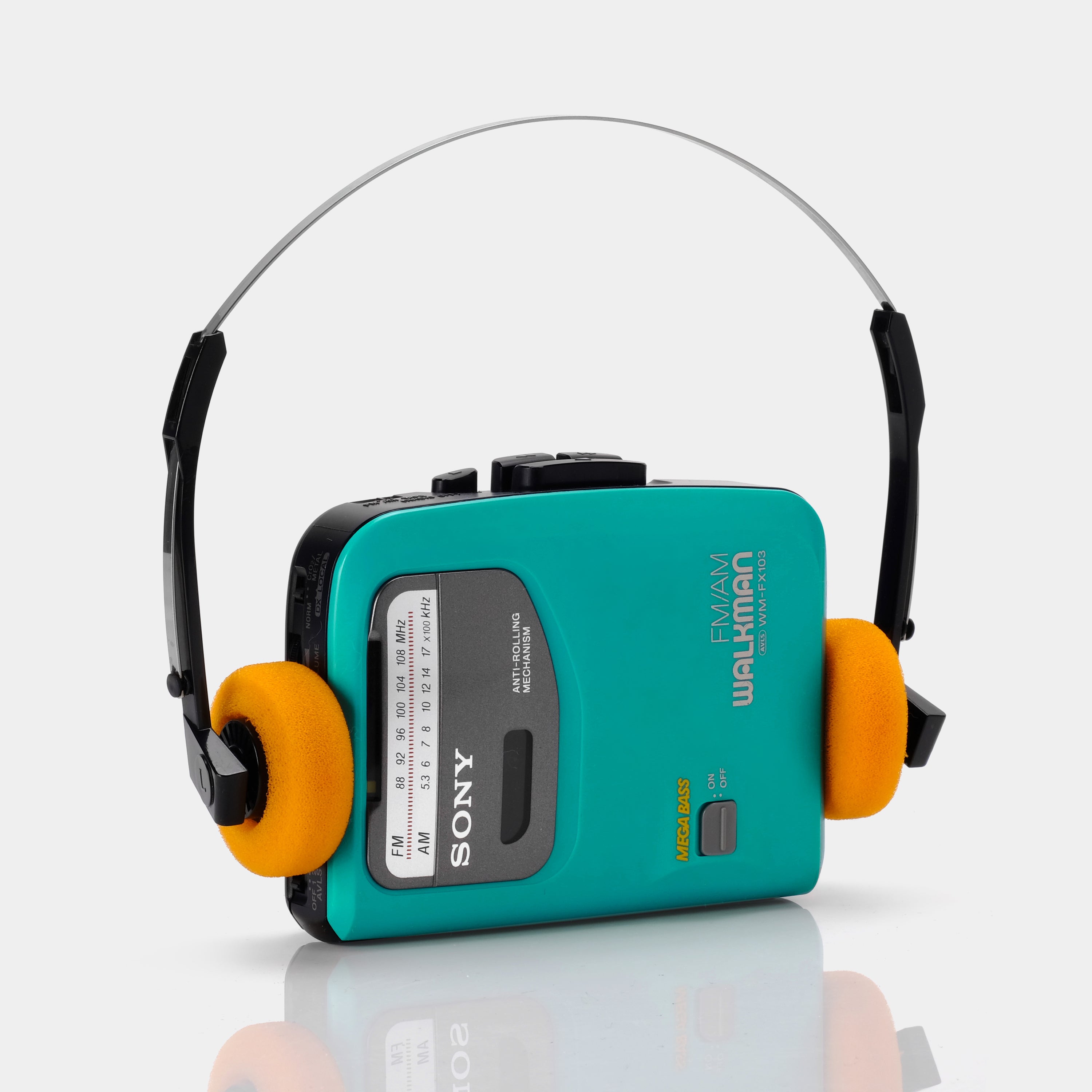 Sony WM-FX103 AM/FM Turquoise Portable Cassette Player