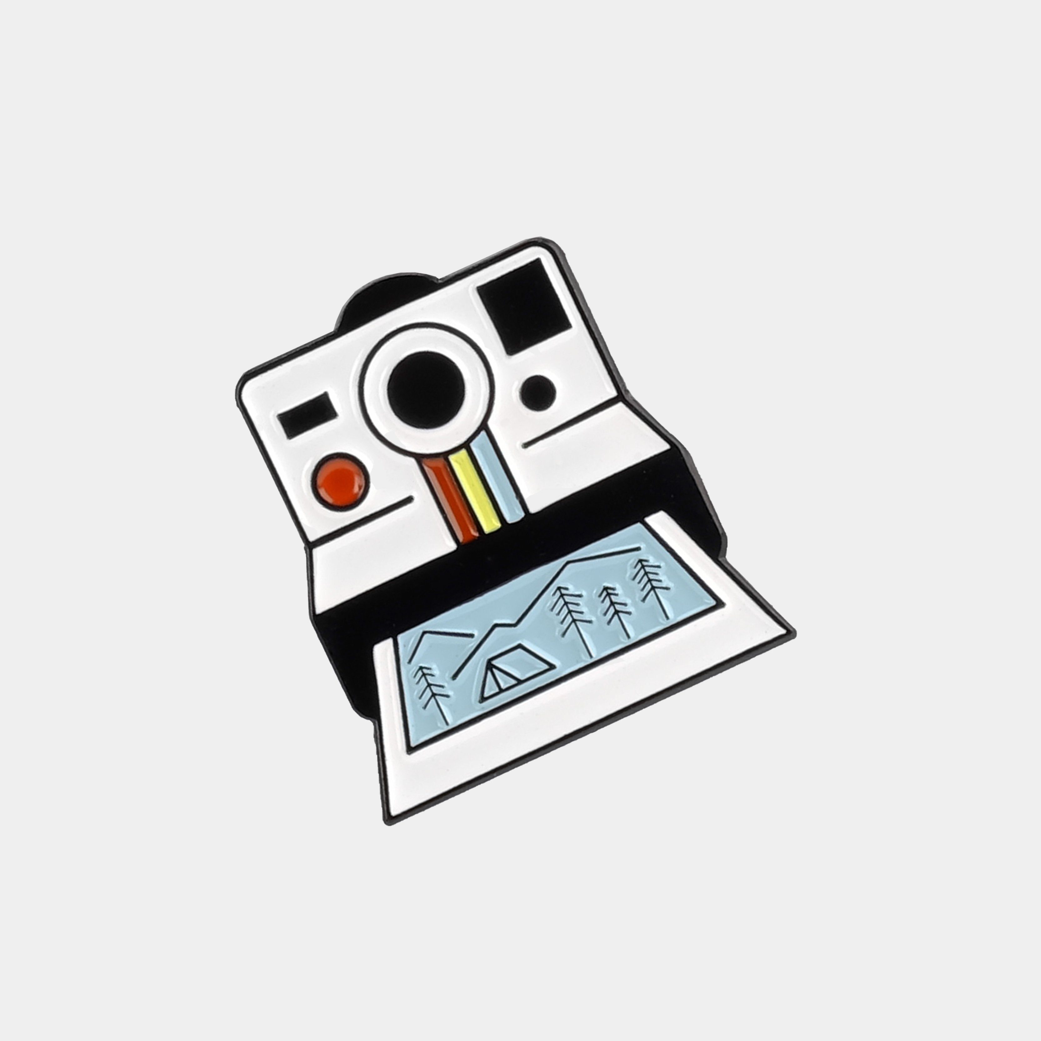 White Polaroid SX-70 Enamel Pin