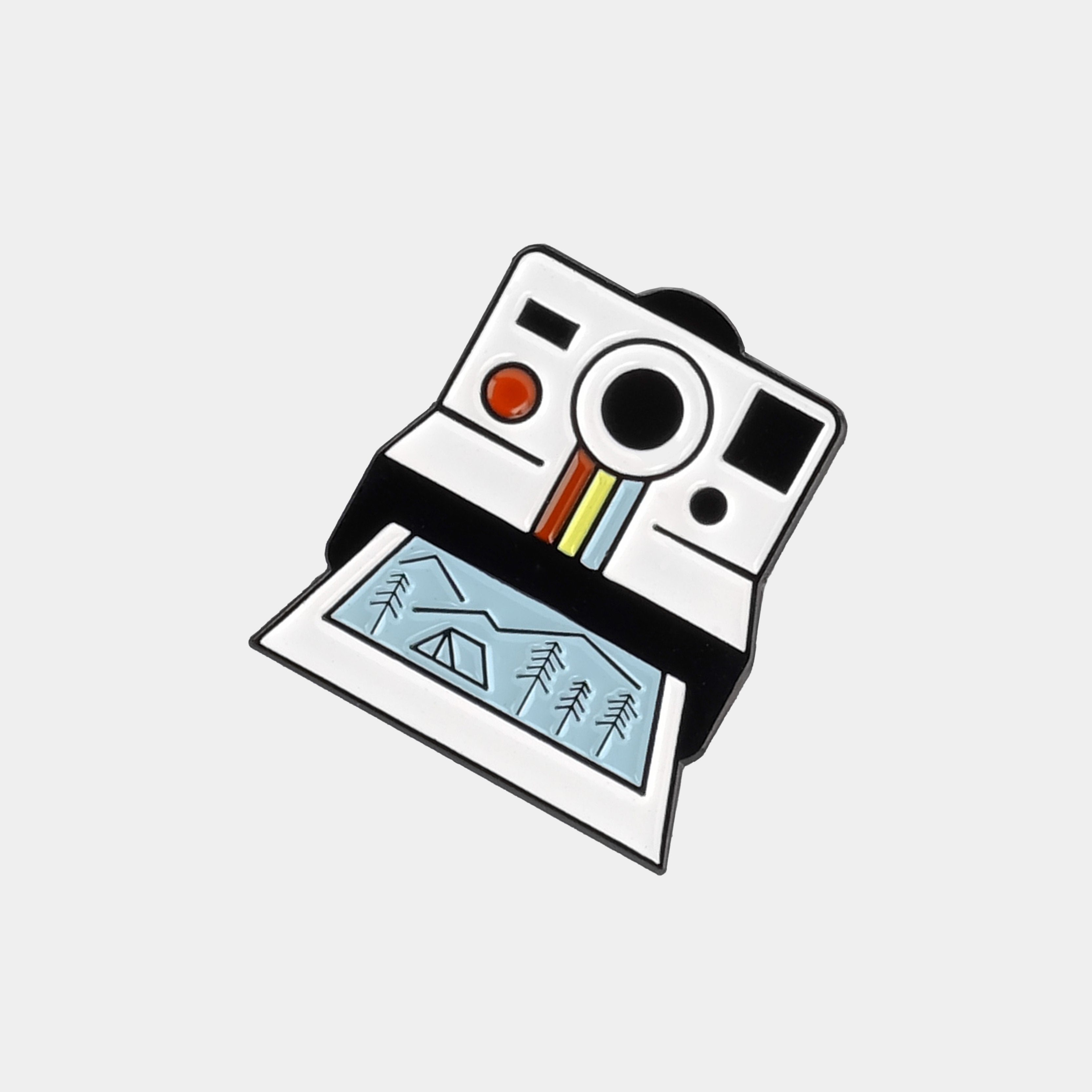 White Polaroid SX-70 Enamel Pin