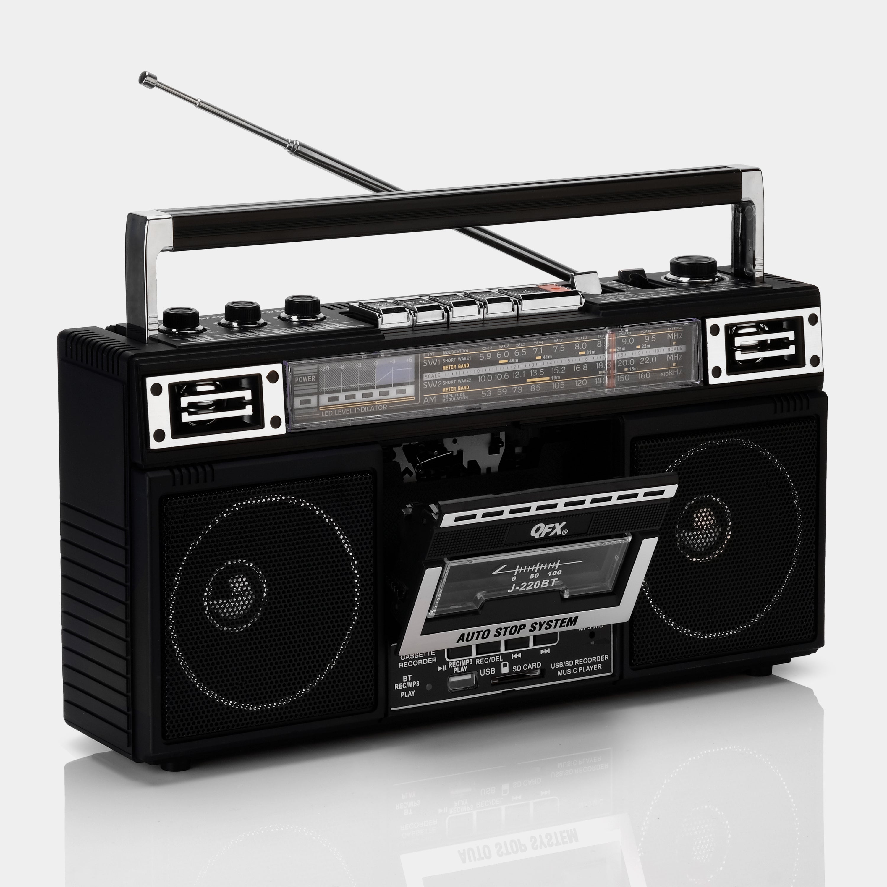 QFX J-220BT ReRun X Cassette Boombox With Bluetooth