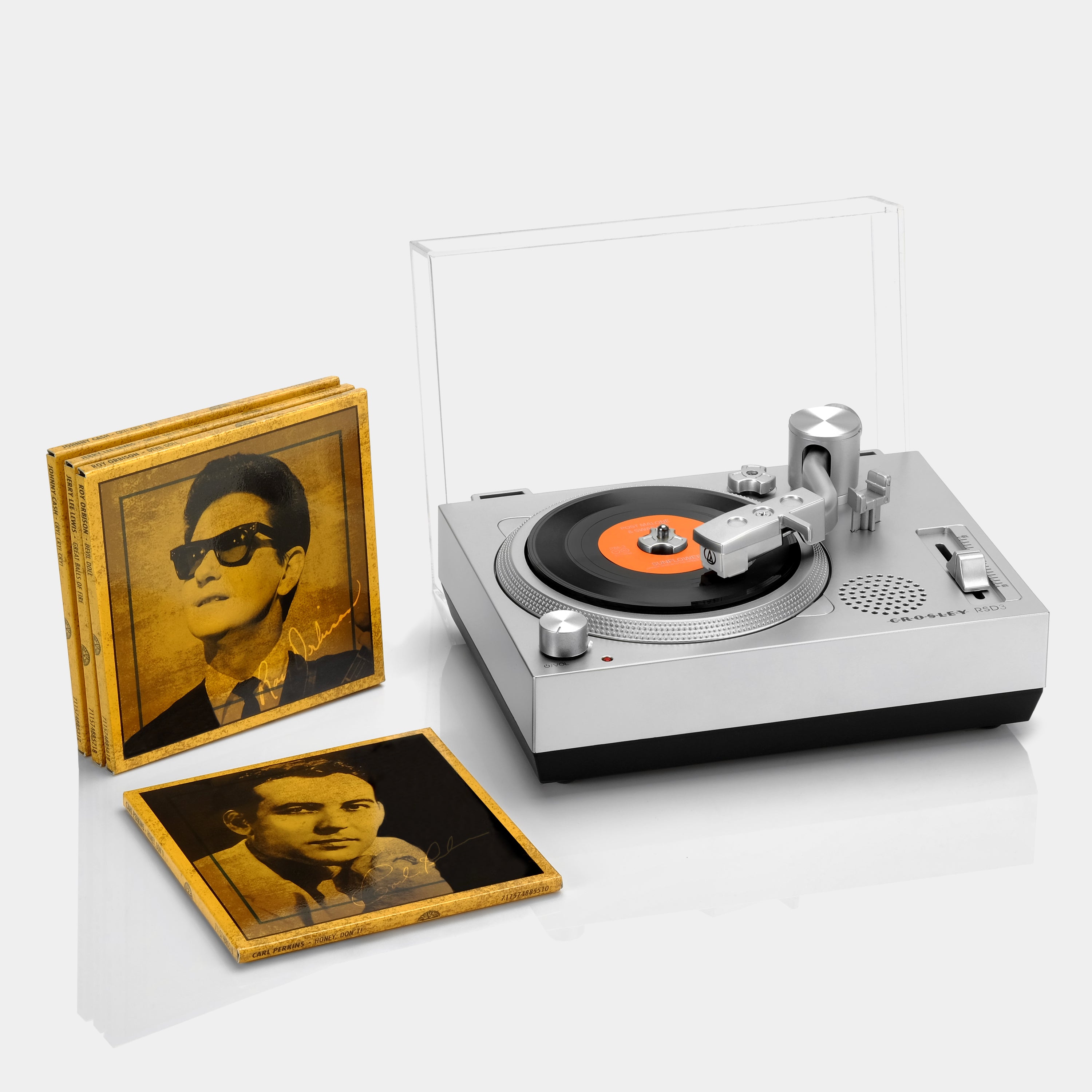 Crosley RSD3 Mini Turntable and Four 3" Records