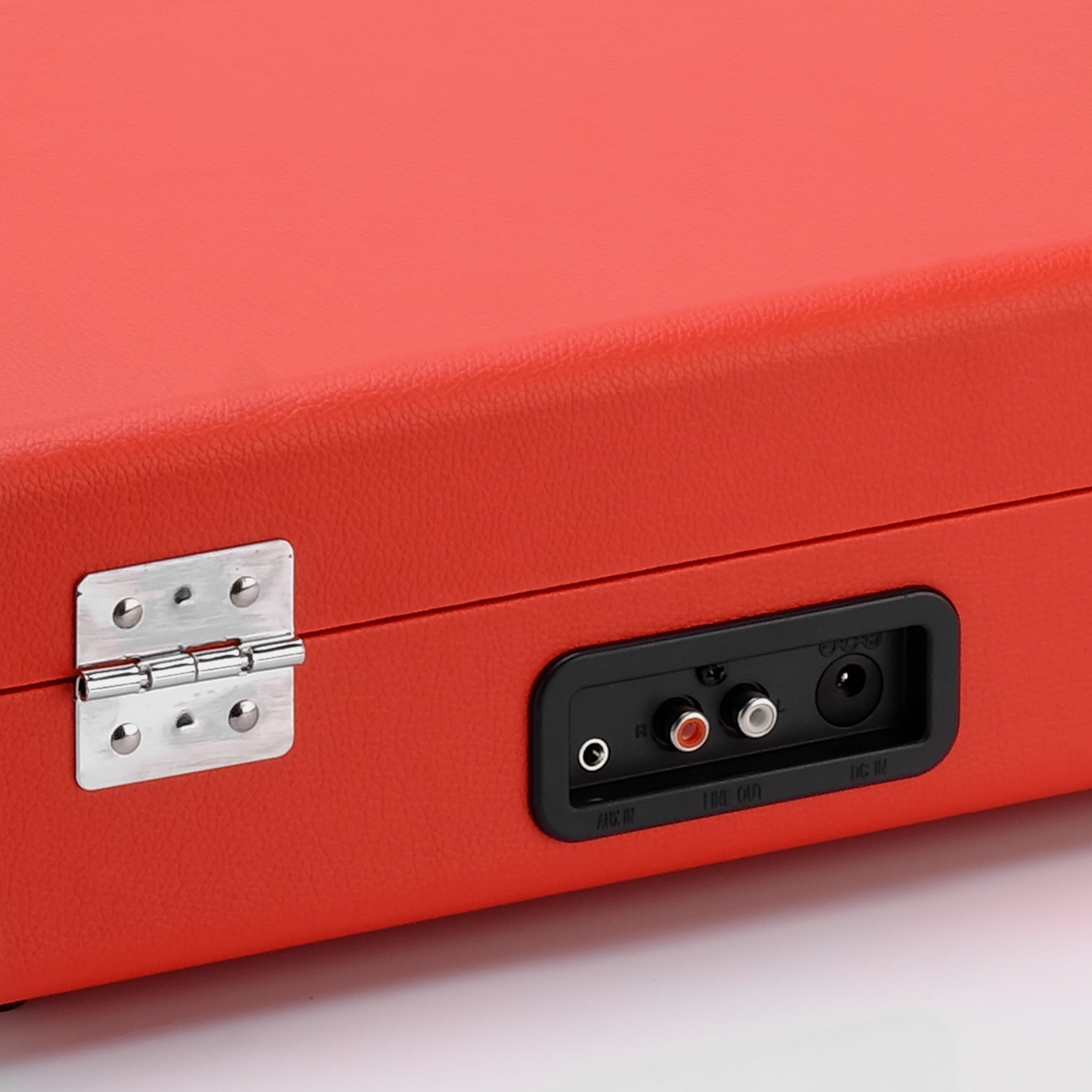 Crosley Cruiser Deluxe Red Portable Turntable with Bluetooth