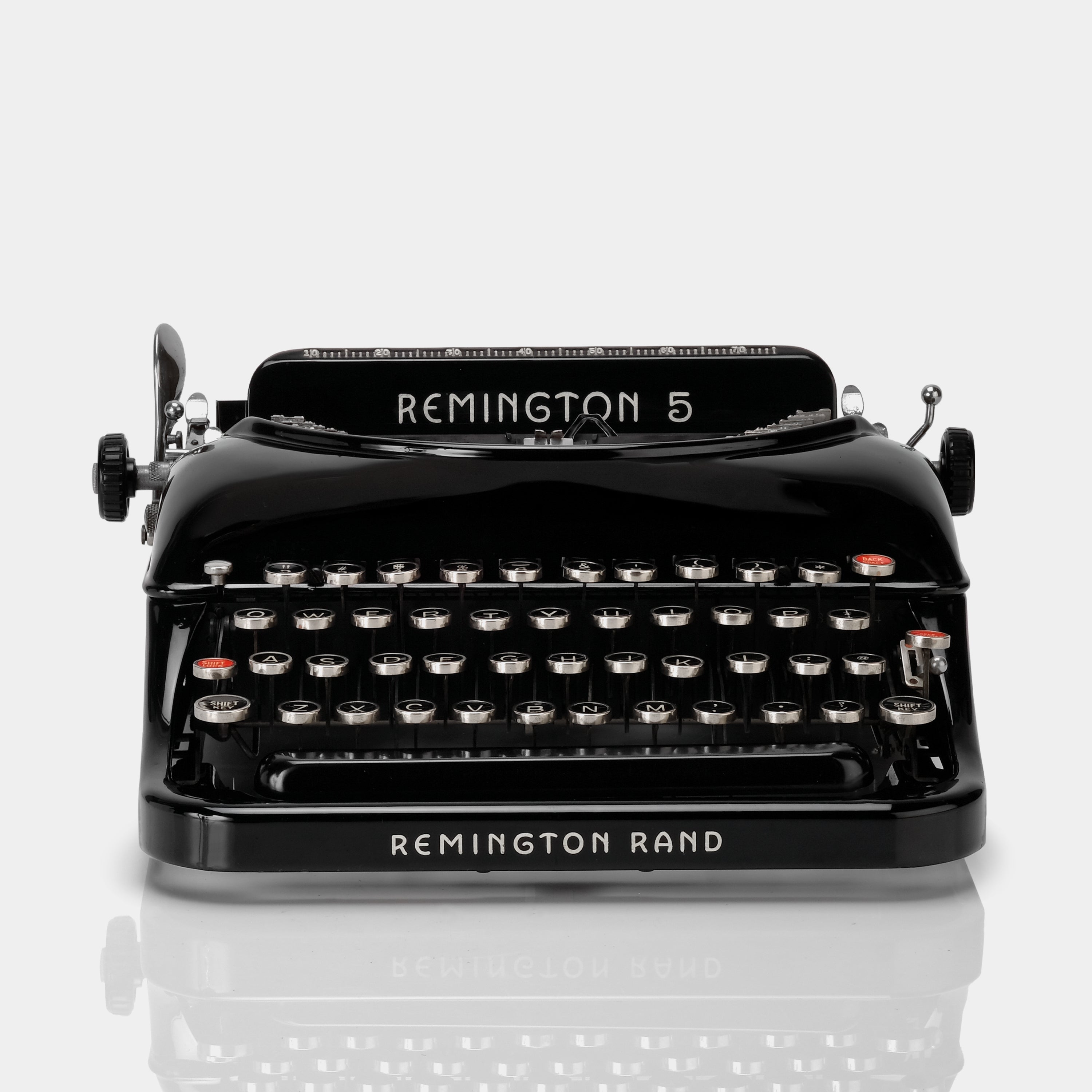 Remington Rand 5 Black Manual Typewriter and Case