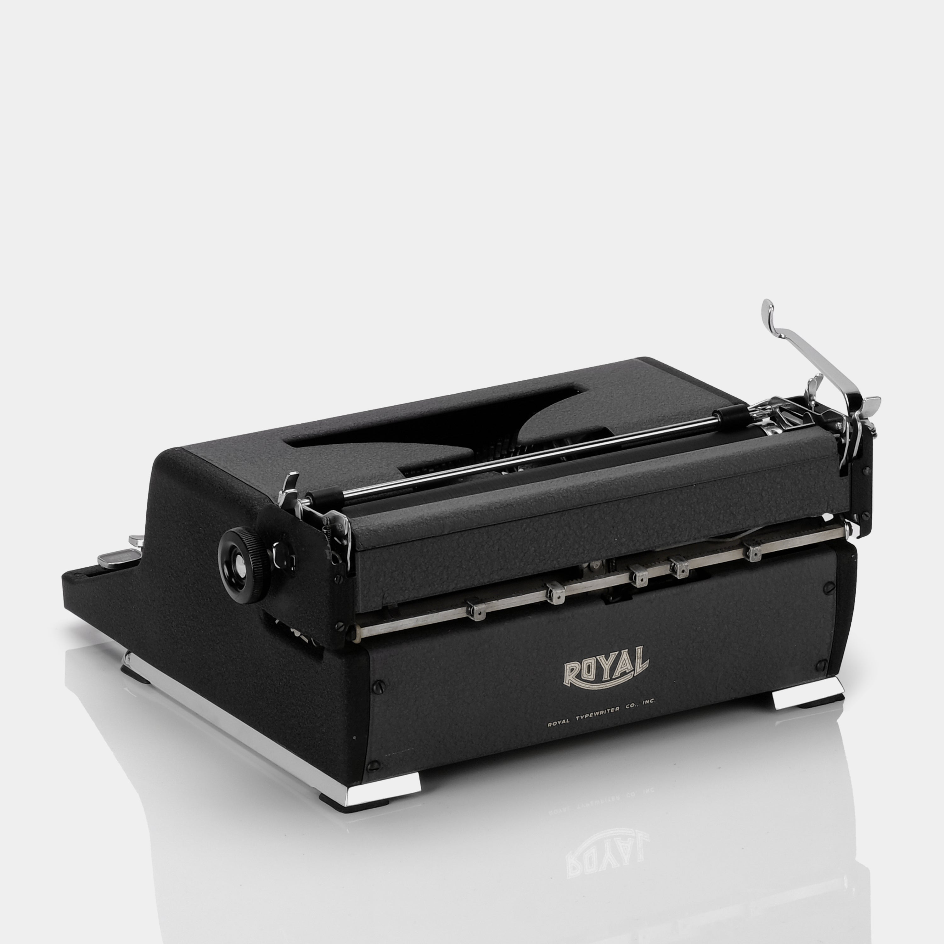 Royal Quiet De Luxe Black & Grey Manual Typewriter and Case