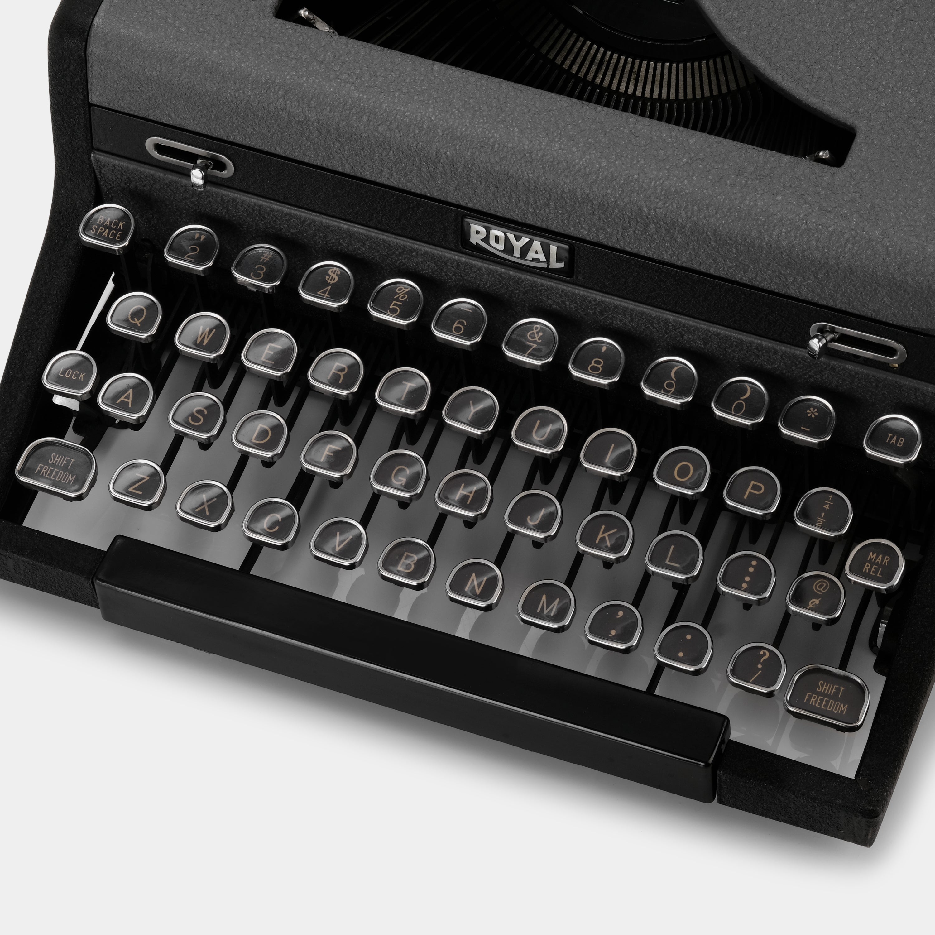 Royal Quiet De Luxe Black & Grey Manual Typewriter and Case
