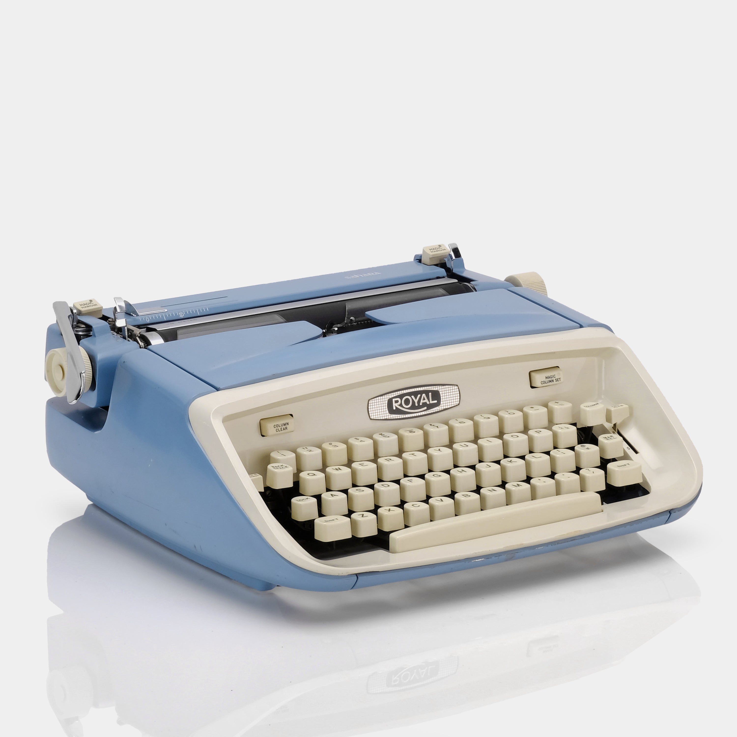 Royal Sahara Blue Manual Typewriter and Case