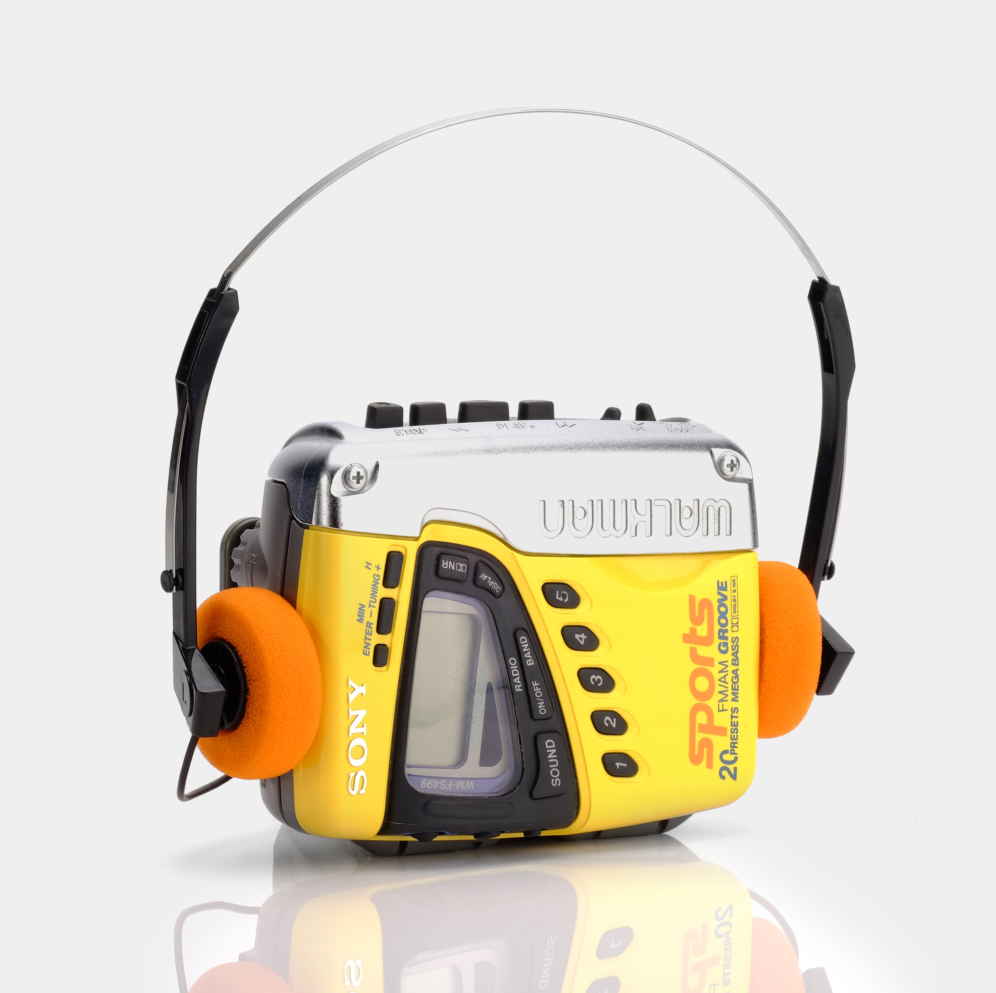 Sony Sports Walkman WM-FS499 GROOVE Yellow AM/FM Portable Cassette Player
