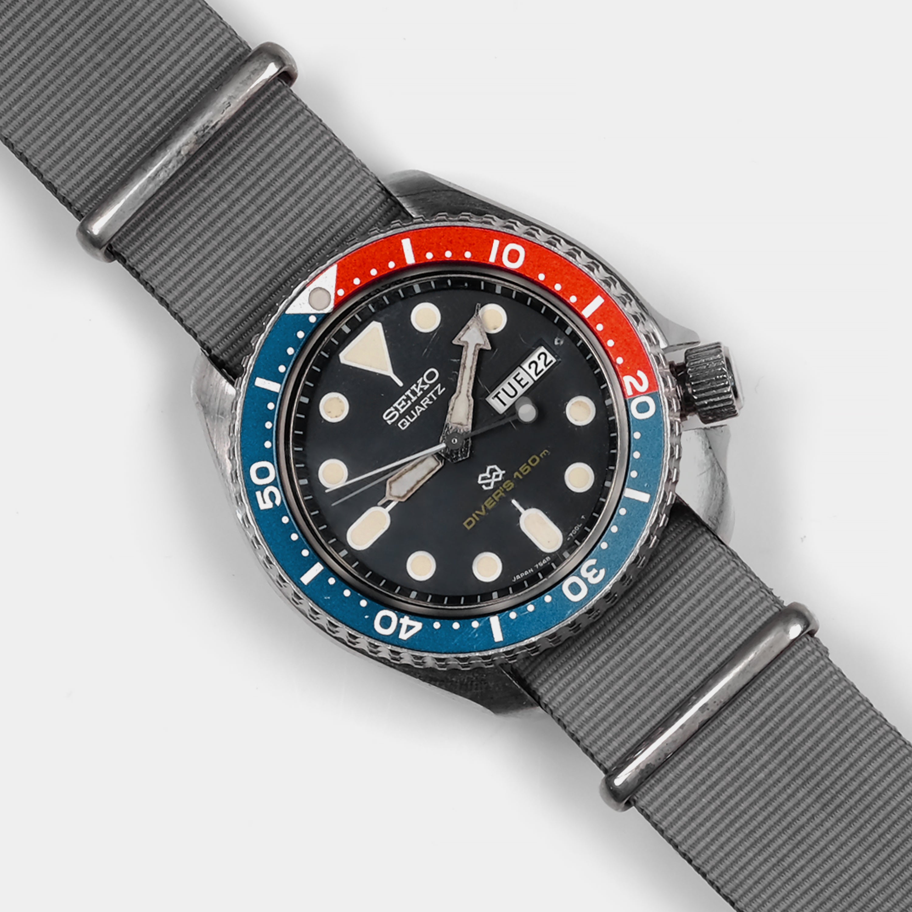 Seiko Diver's 150m Quartz Ref. 7548-700F Black Dial Circa 1978 Wristwatch