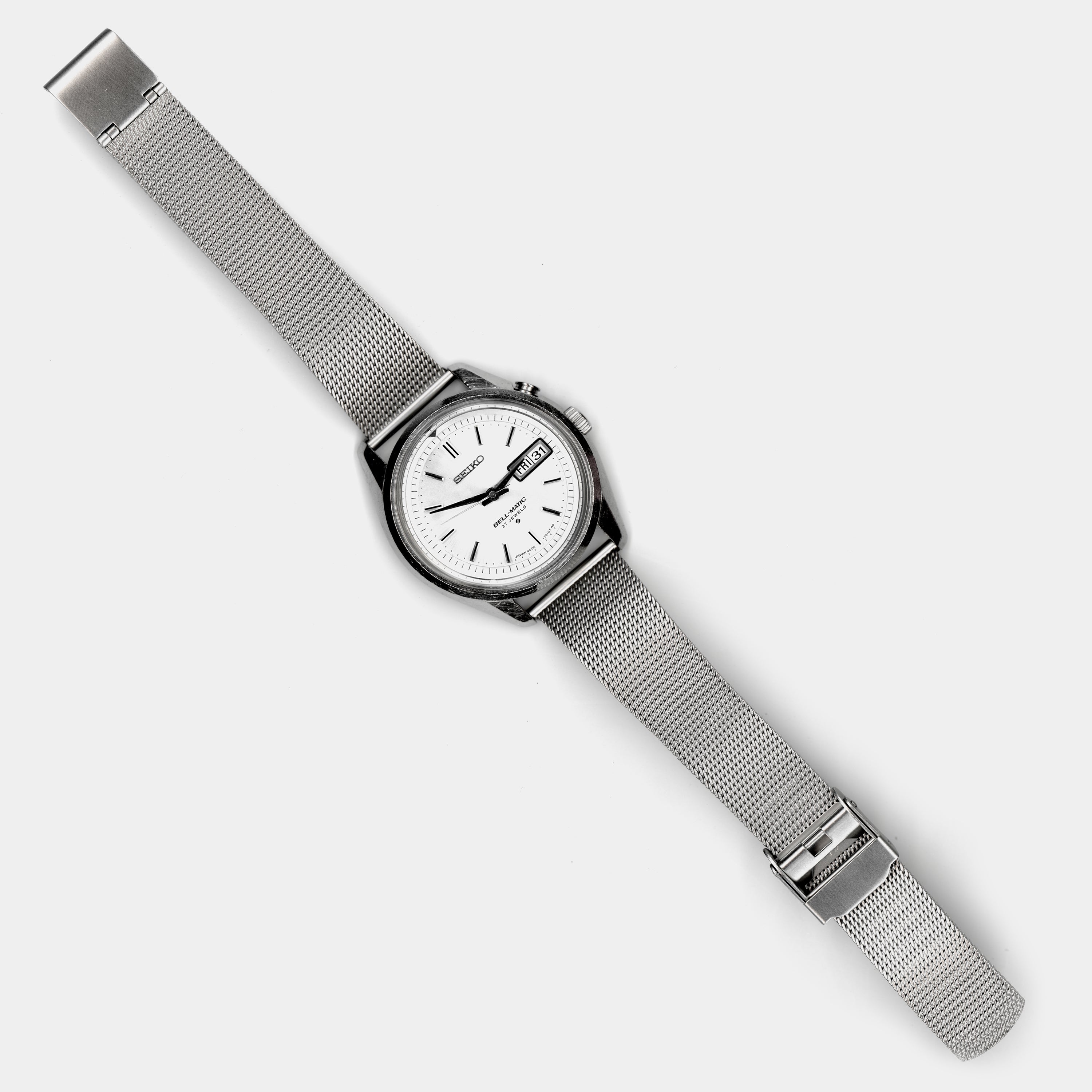 Seiko Bell-Matic Alarm Ref. 4006-7011 Silver Sunburst Dial Circa 1970 Wristwatch