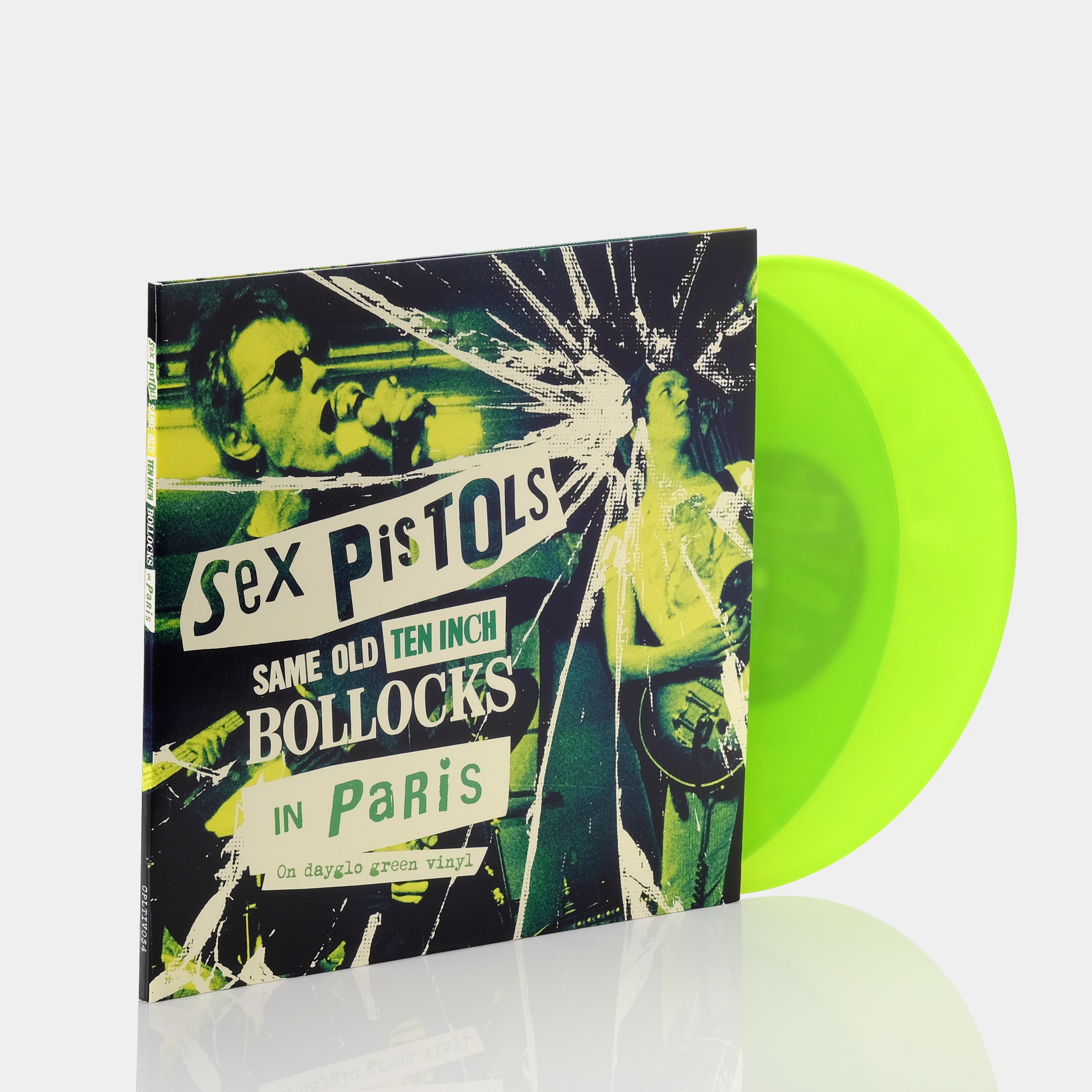 Sex Pistols - Same Old Ten Inch Bollocks In Paris 2x10" Dayglo Green Vinyl Record