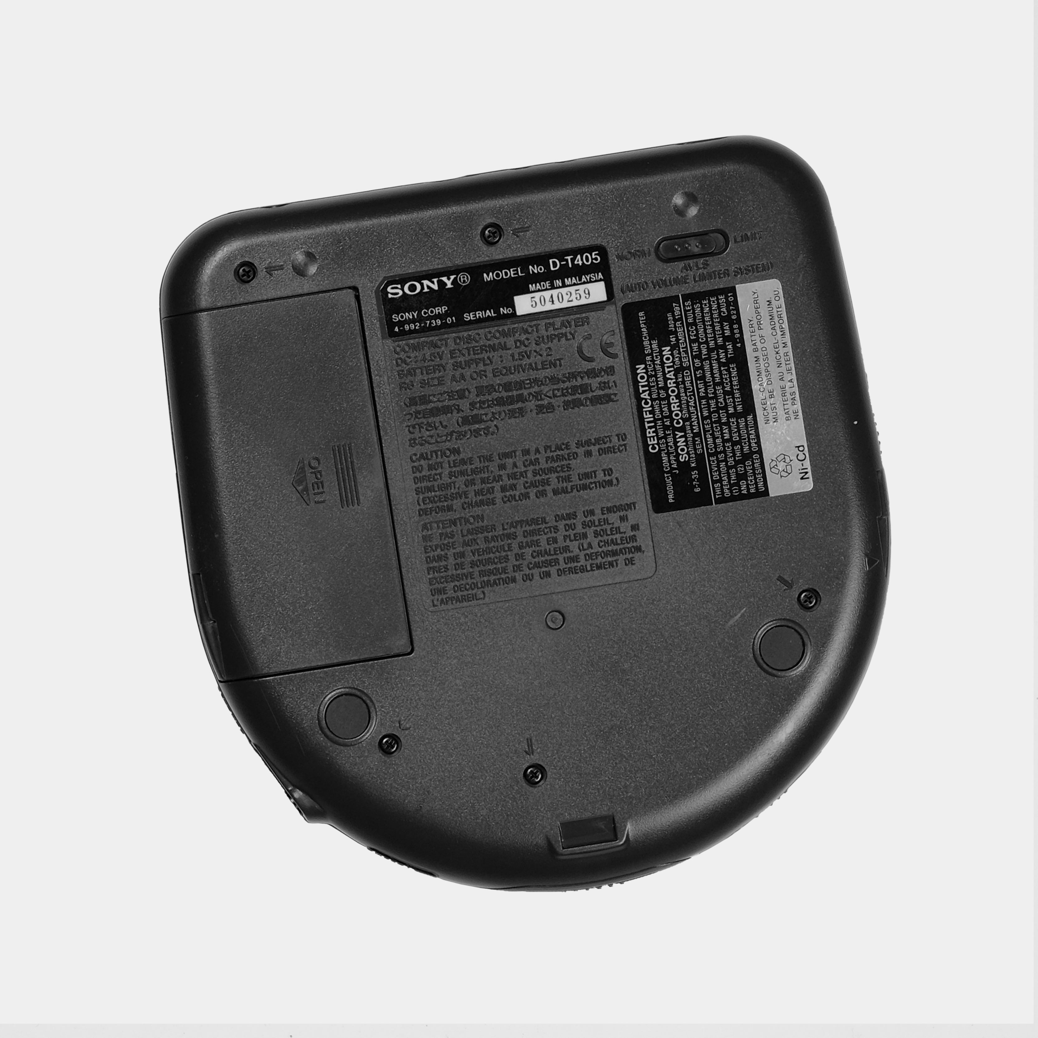 Sony Discman D-T405 Portable CD Player