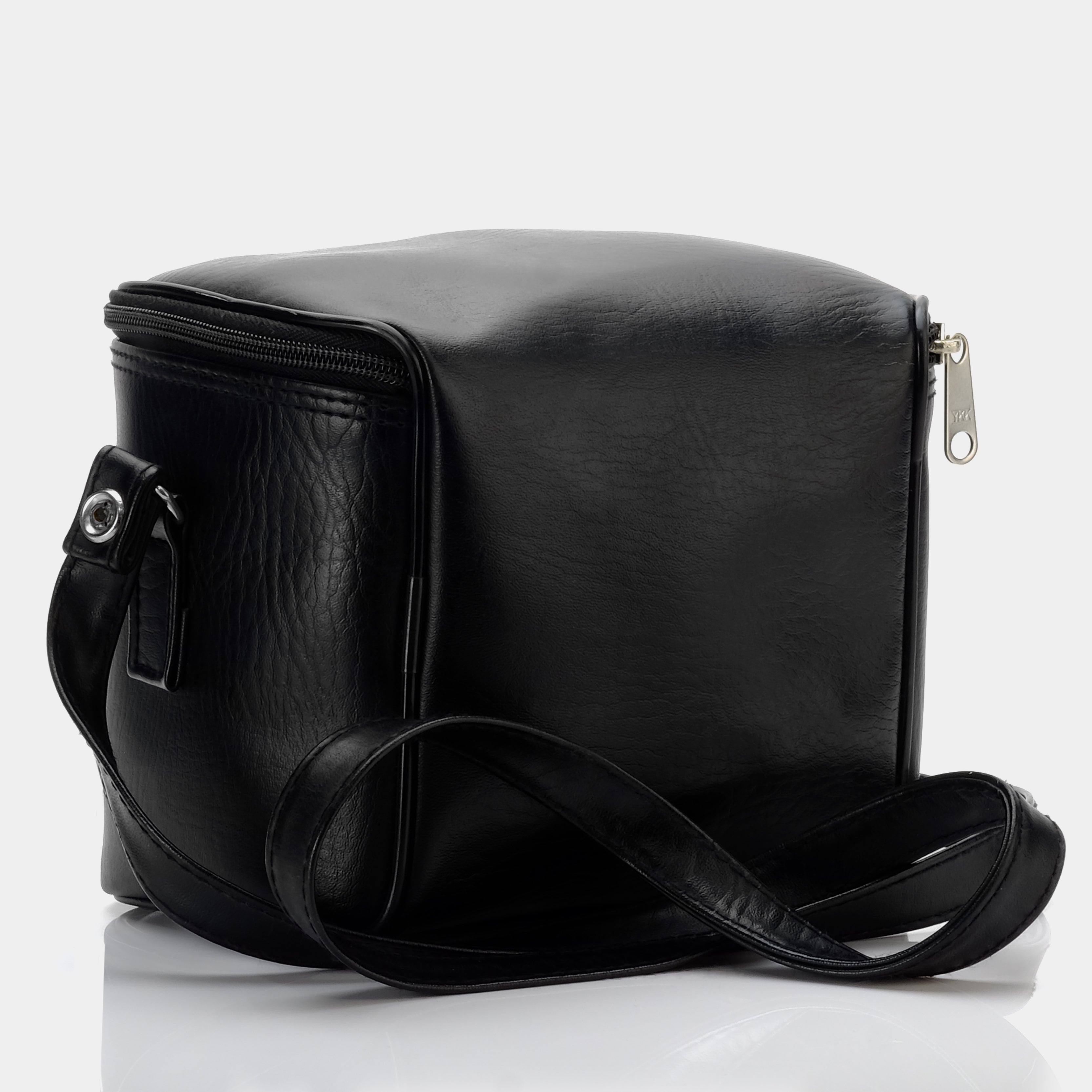 Black Faux Leather Instant Camera Bag