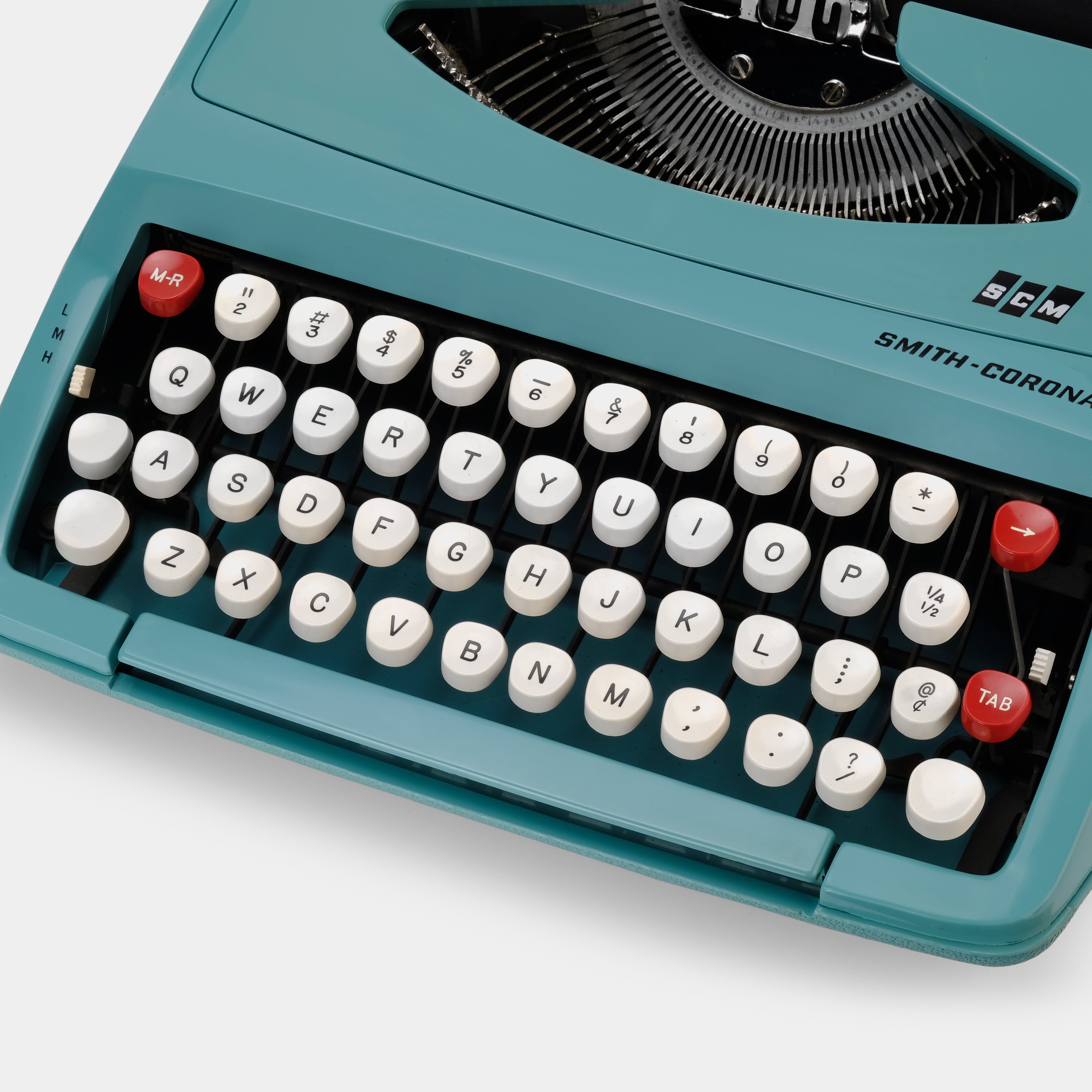 Smith-Corona Cougar Turquoise Manual Typewriter and Case