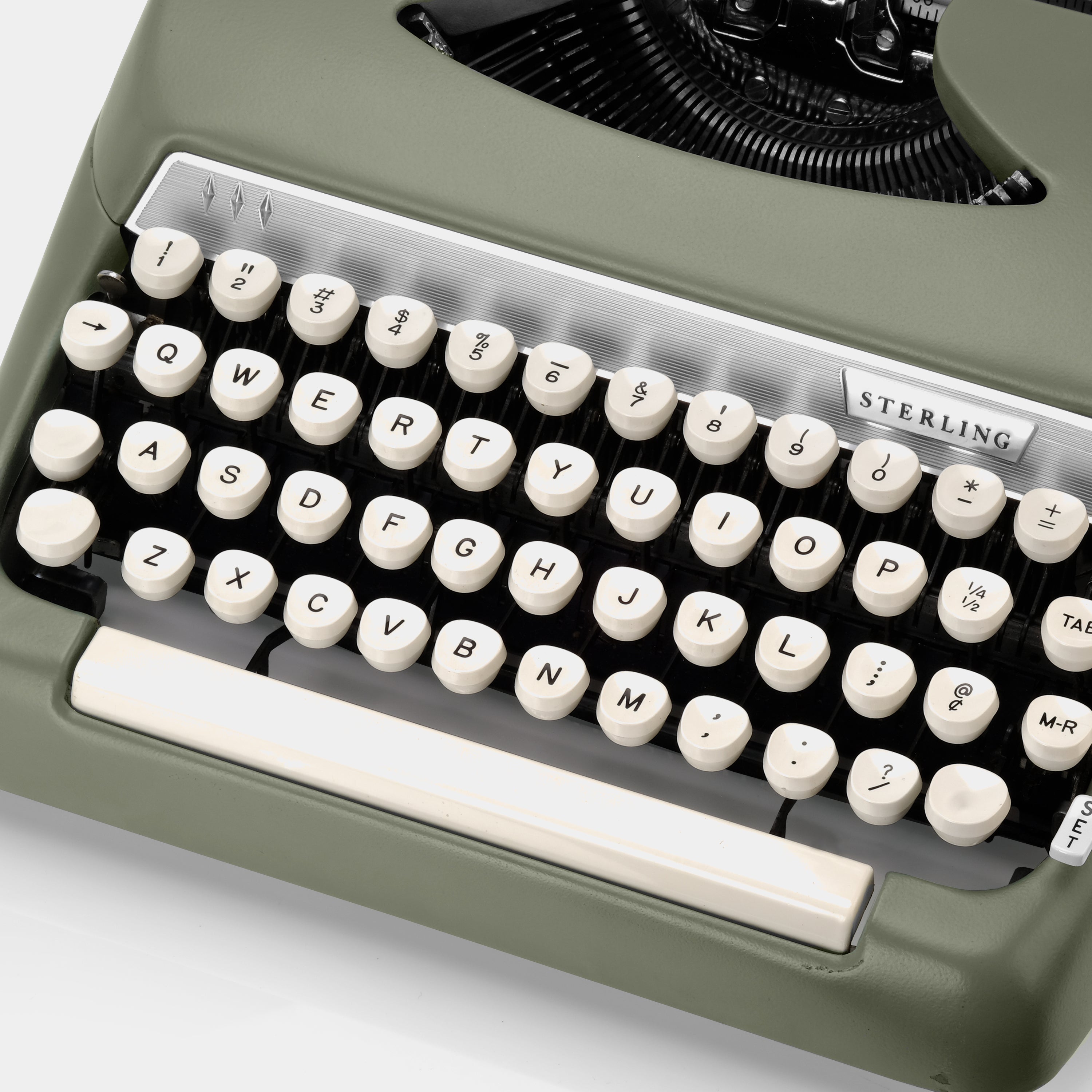 Smith-Corona Sterling Olive Green Manual Typewriter and Case