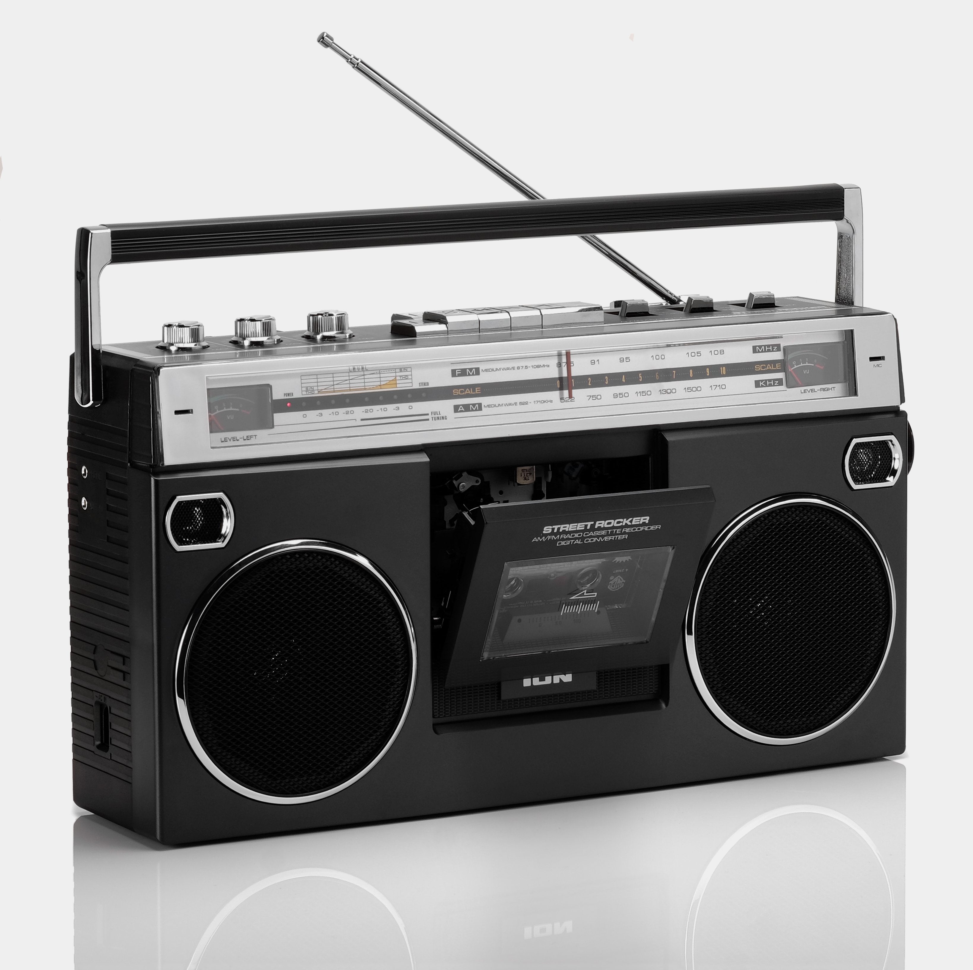 ION Street Rocker Bluetooth AM/FM Boombox Cassette Player - Black