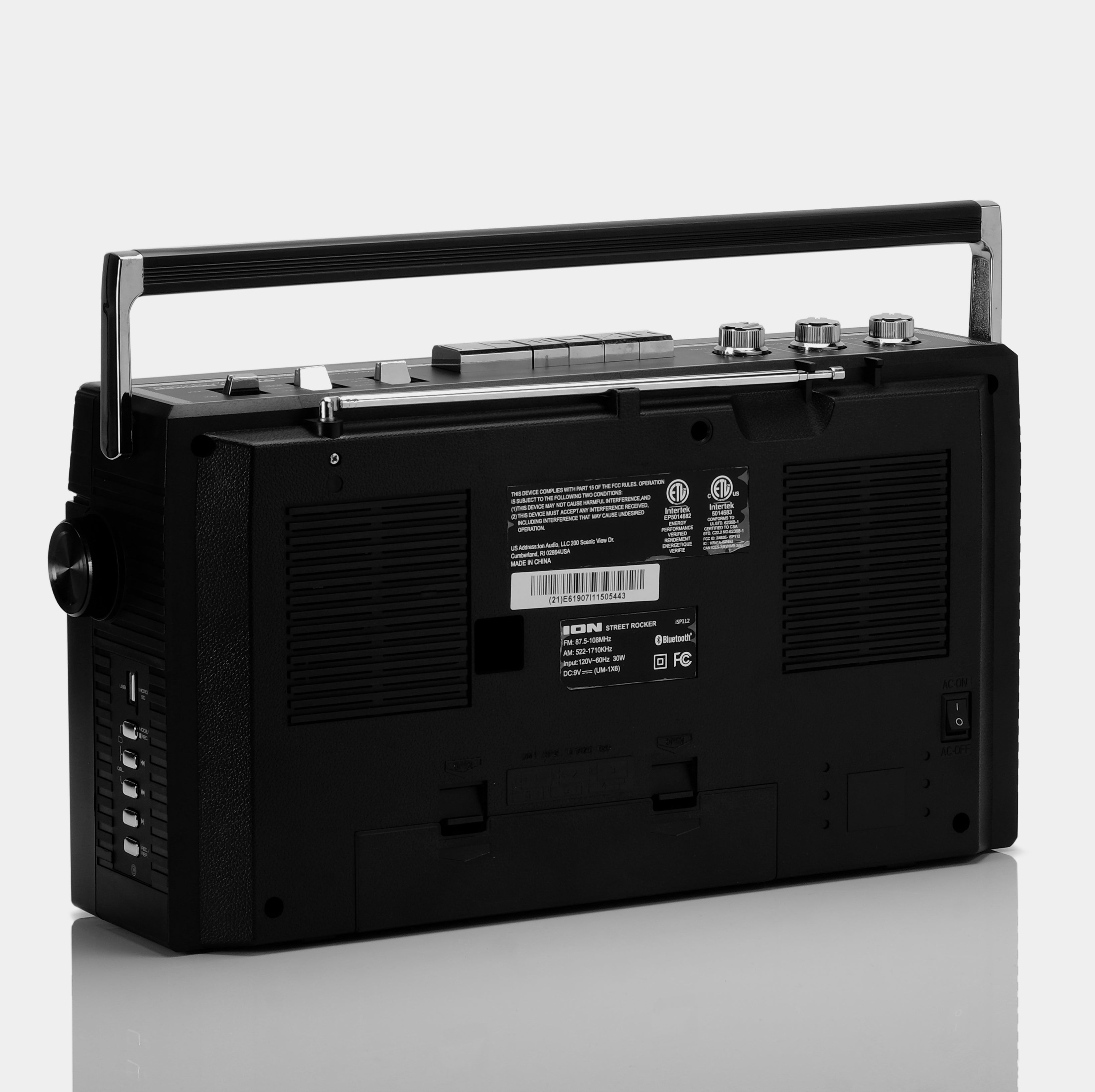 ION Street Rocker Bluetooth AM/FM Boombox Cassette Player - Black