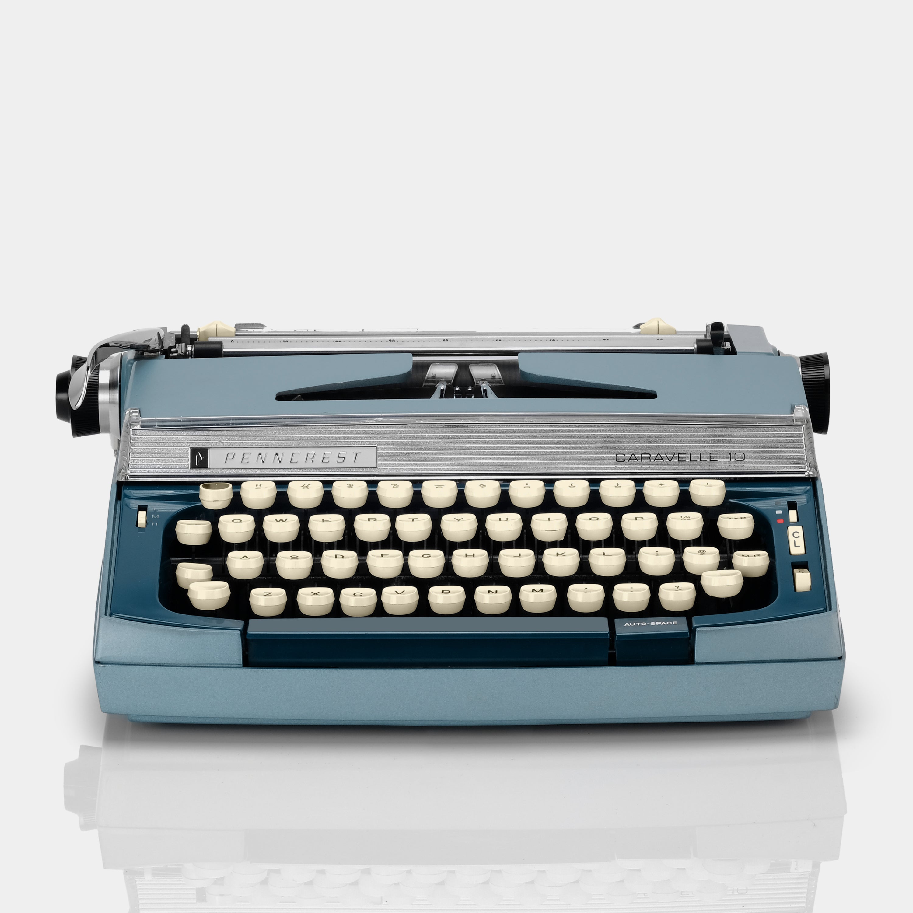 Penncrest Caravelle 10 Teal Manual Typewriter and Case