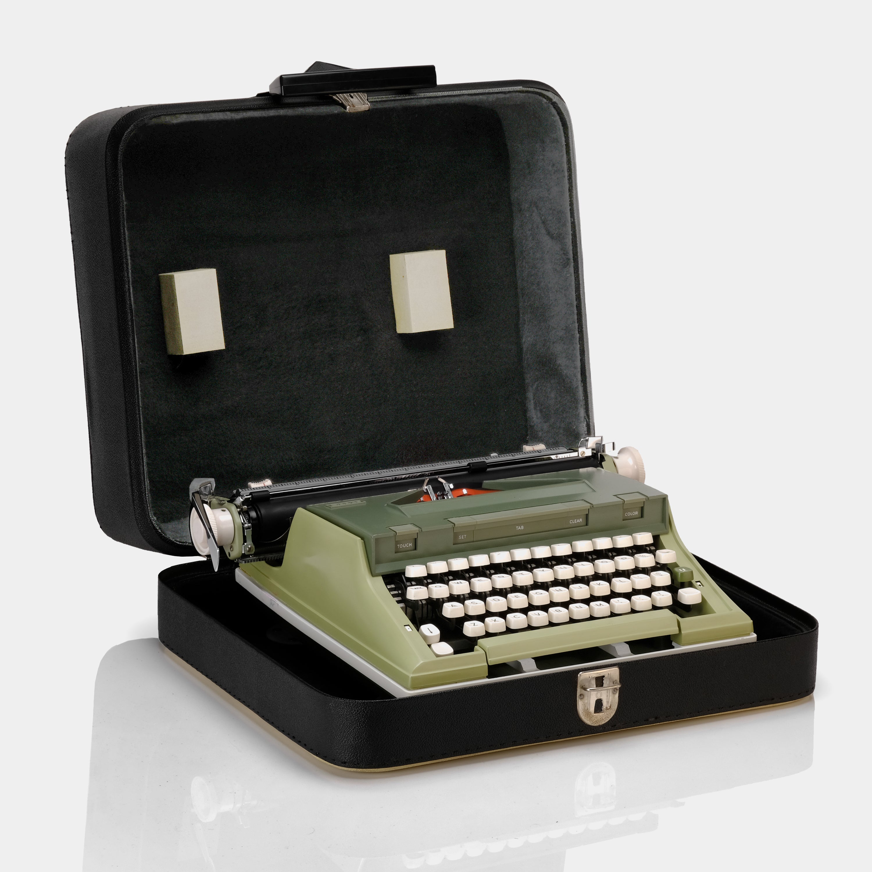 Sears Newport Green Manual Typewriter and Case