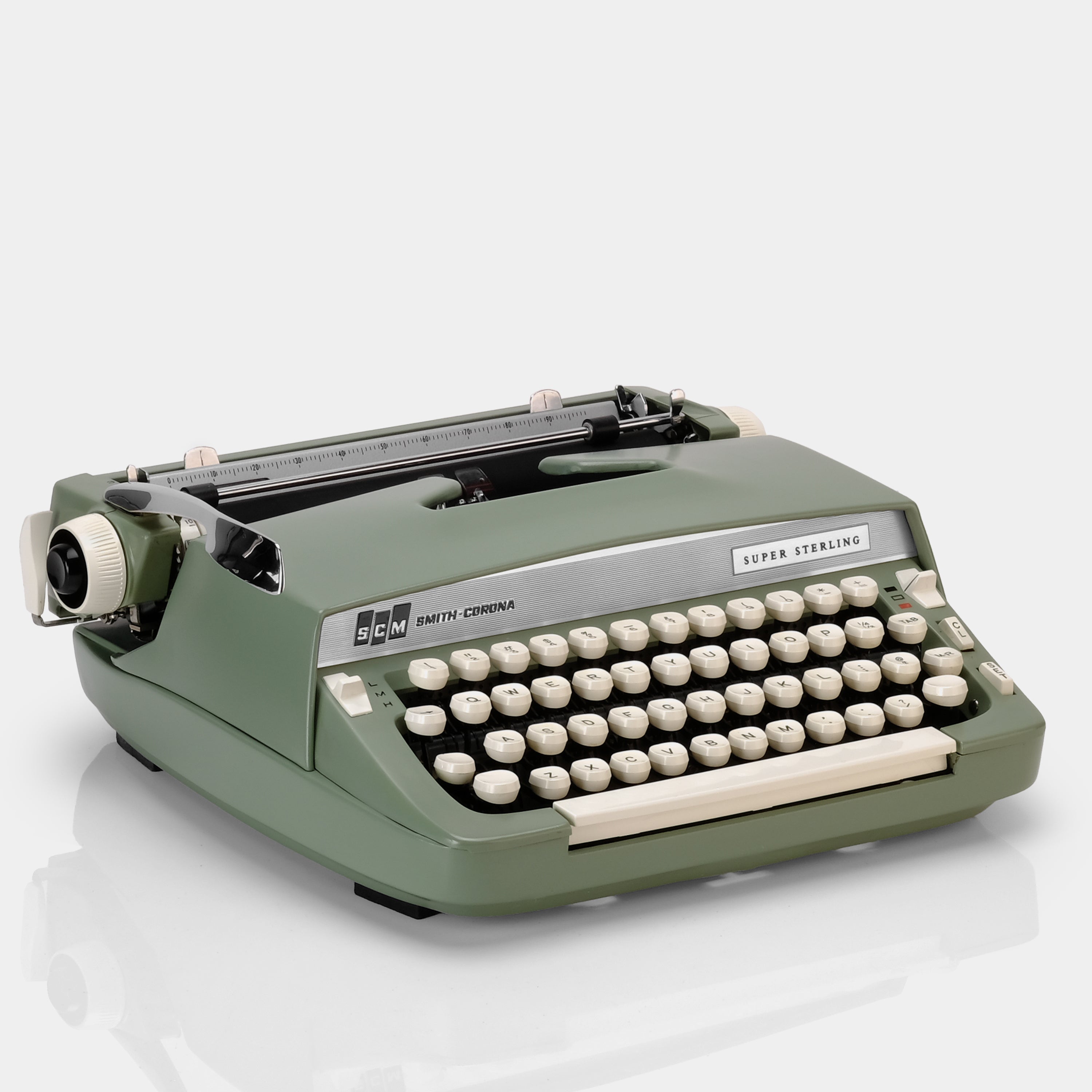 Smith-Corona Super Sterling Sage Green Manual Typewriter and Case