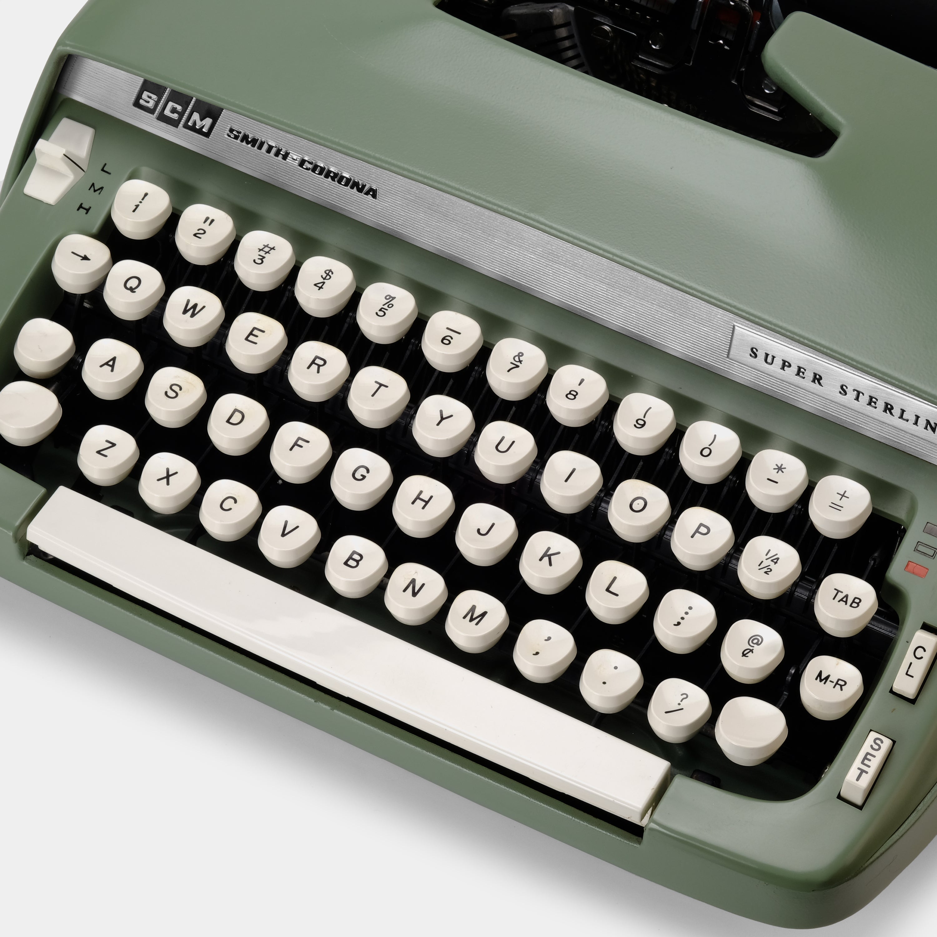 Smith-Corona Super Sterling Sage Green Manual Typewriter and Case