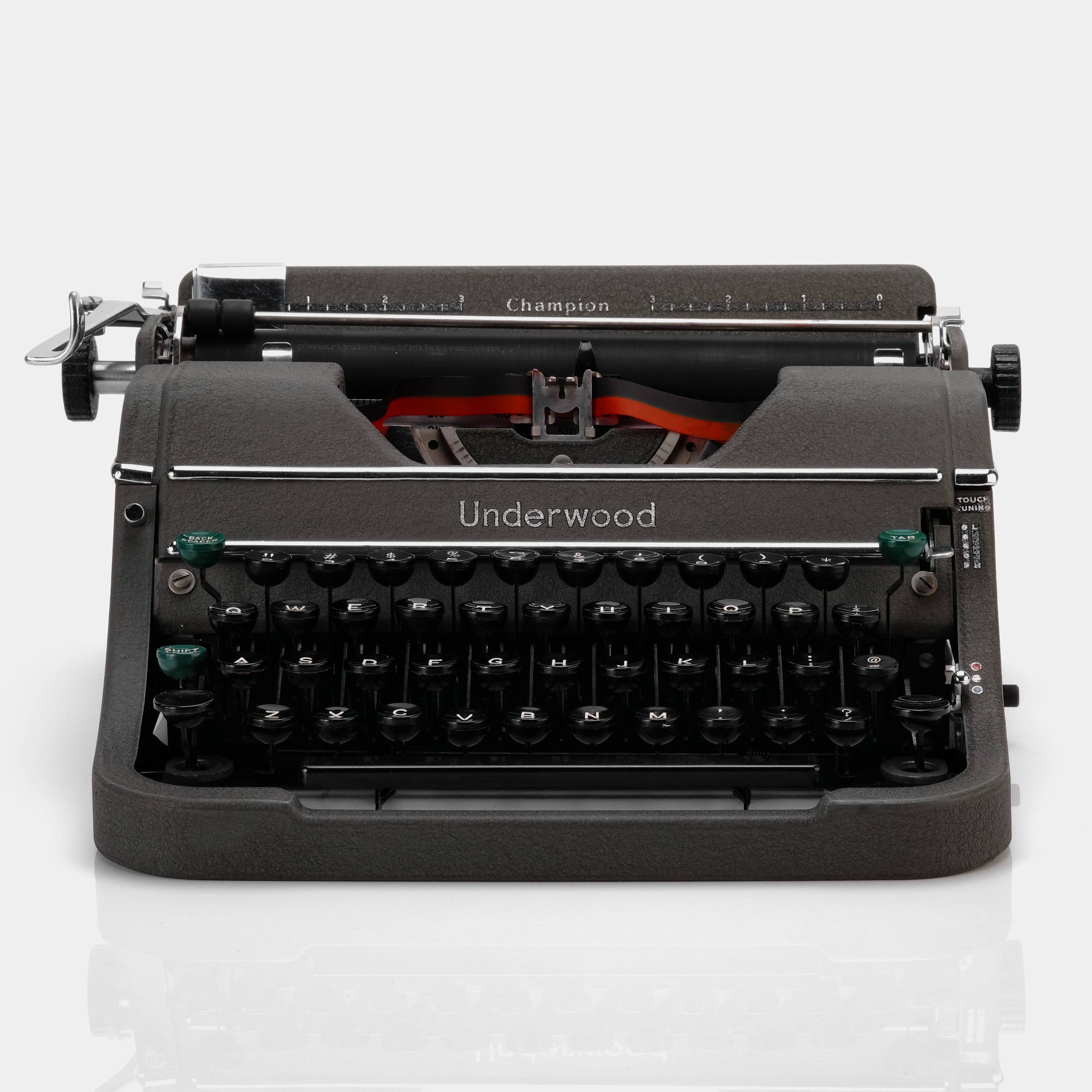 Underwood Champion Cool Grey Manual Typewriter and Case