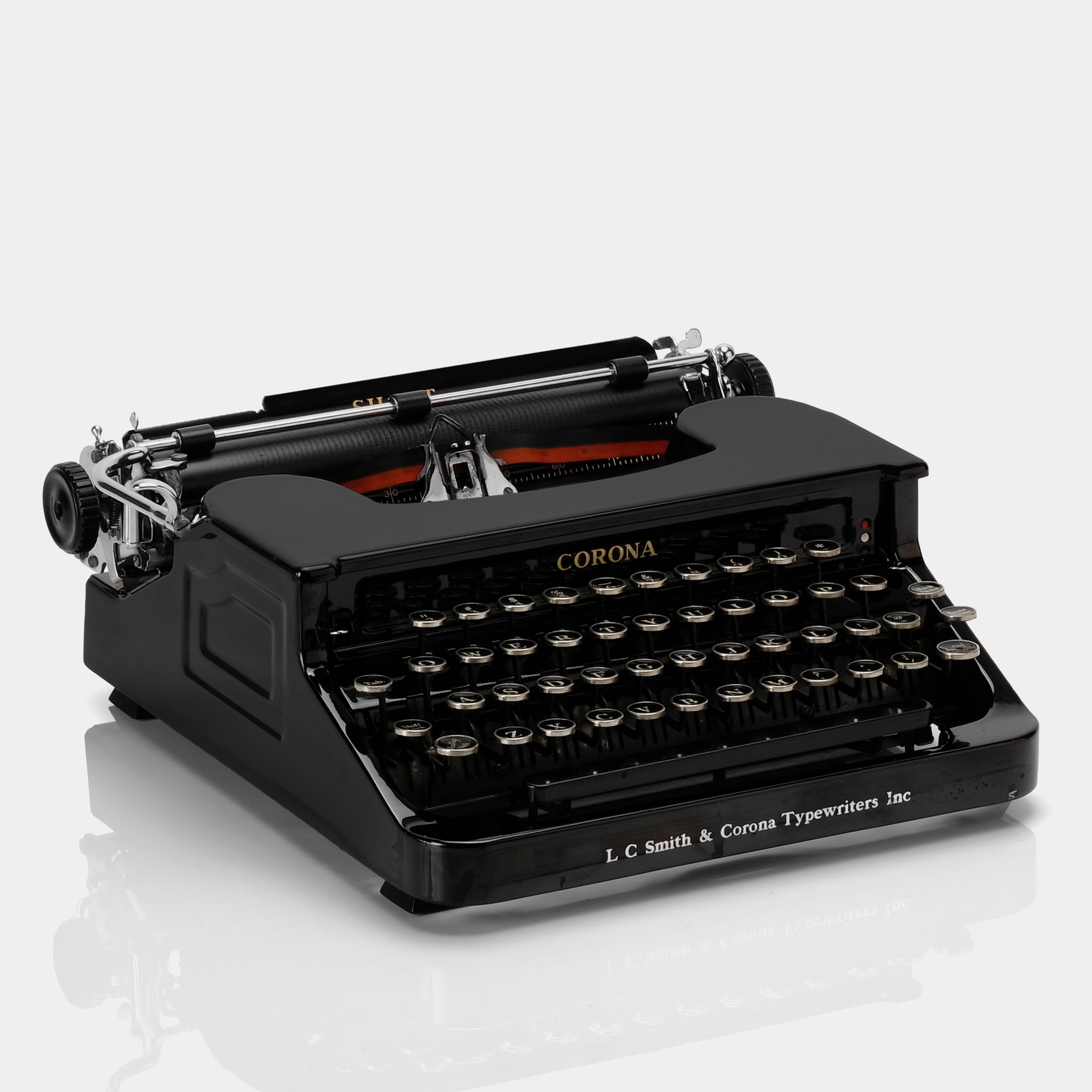 Smith-Corona Silent Black Manual Typewriter and Case