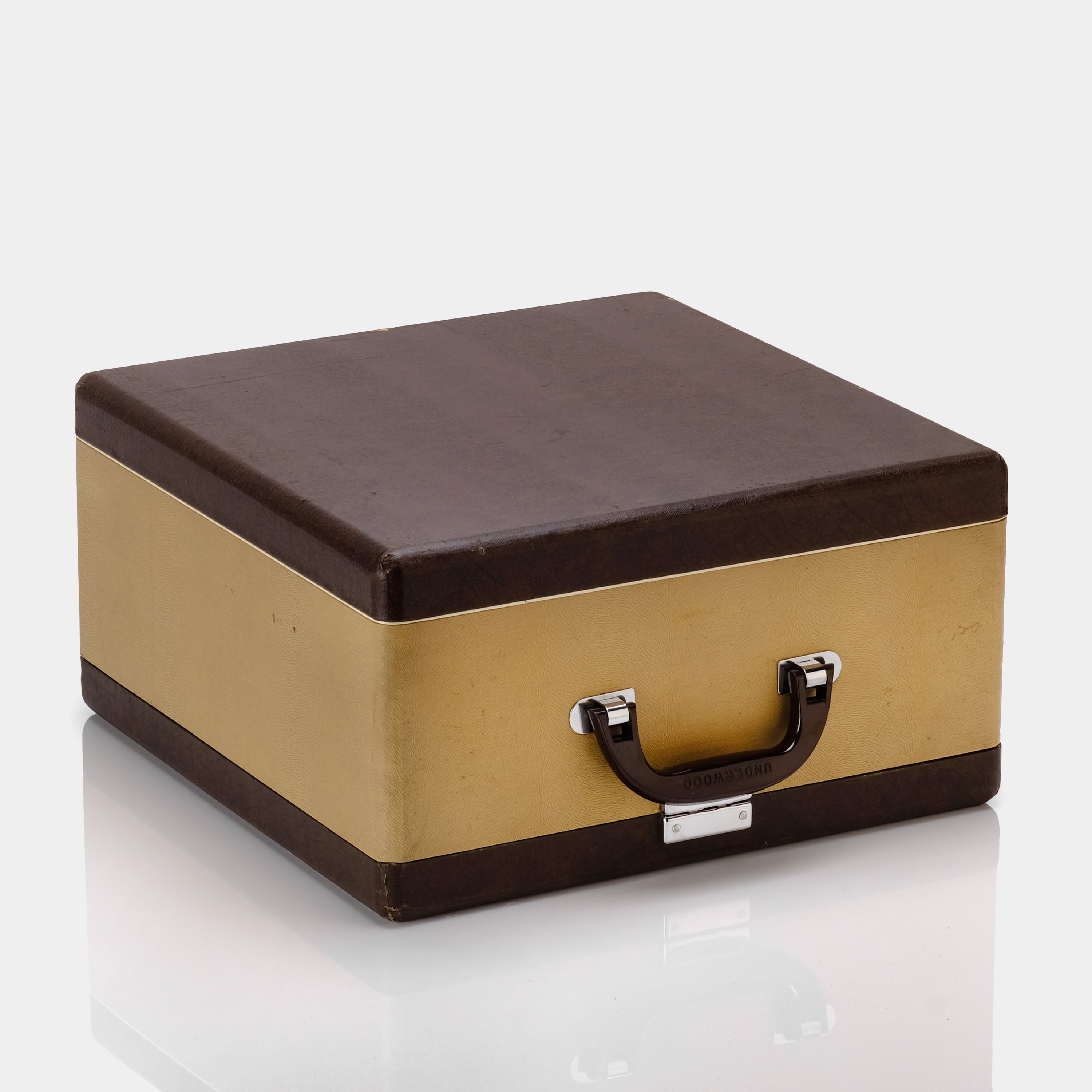 Underwood De Luxe Quiet Tab Two-Tone Brown Manual Typewriter and Case