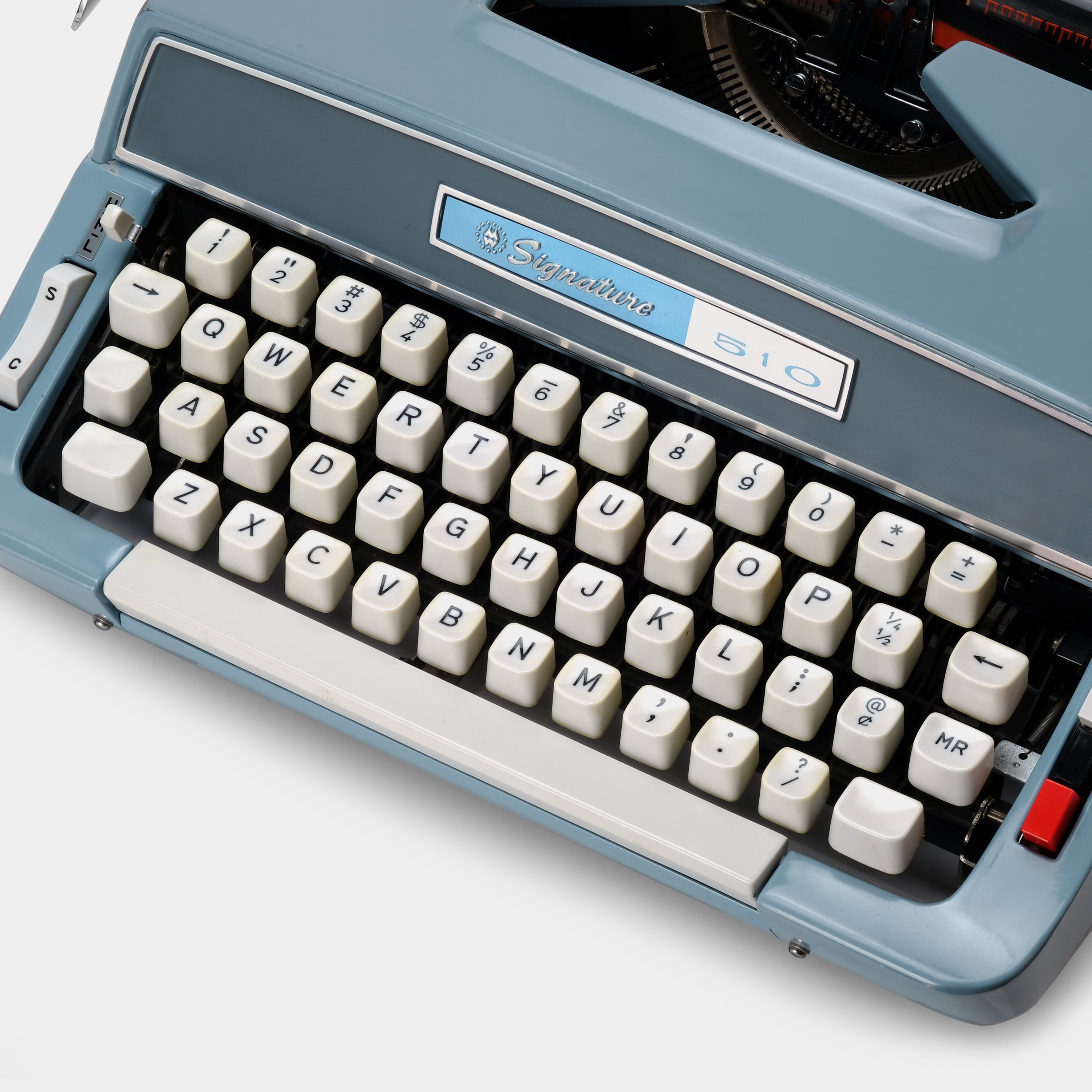 Montgomery Ward Signature 510 Blue Manual Typewriter and Case