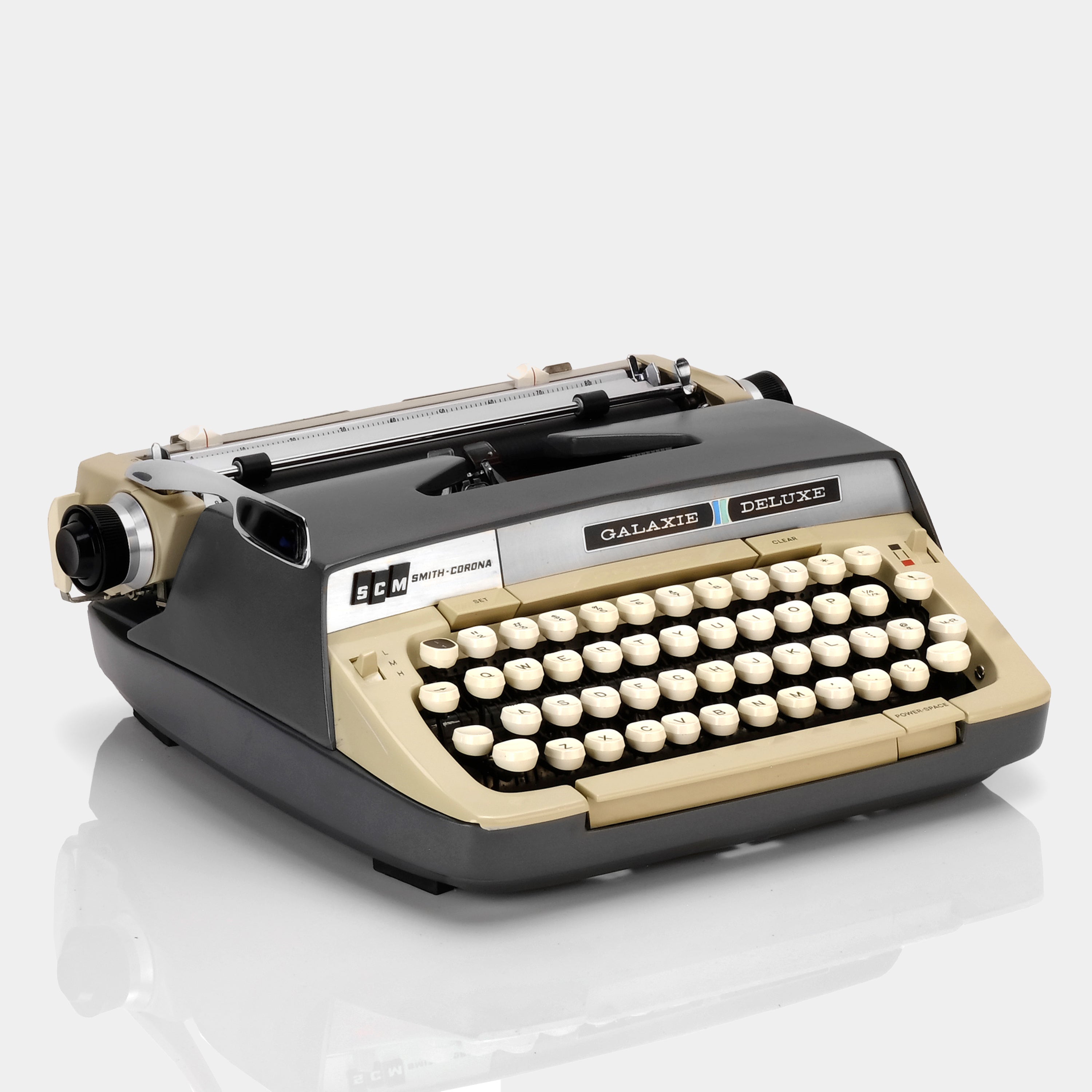 Smith-Corona Galaxie Deluxe Dark Grey Manual Typewriter and Case