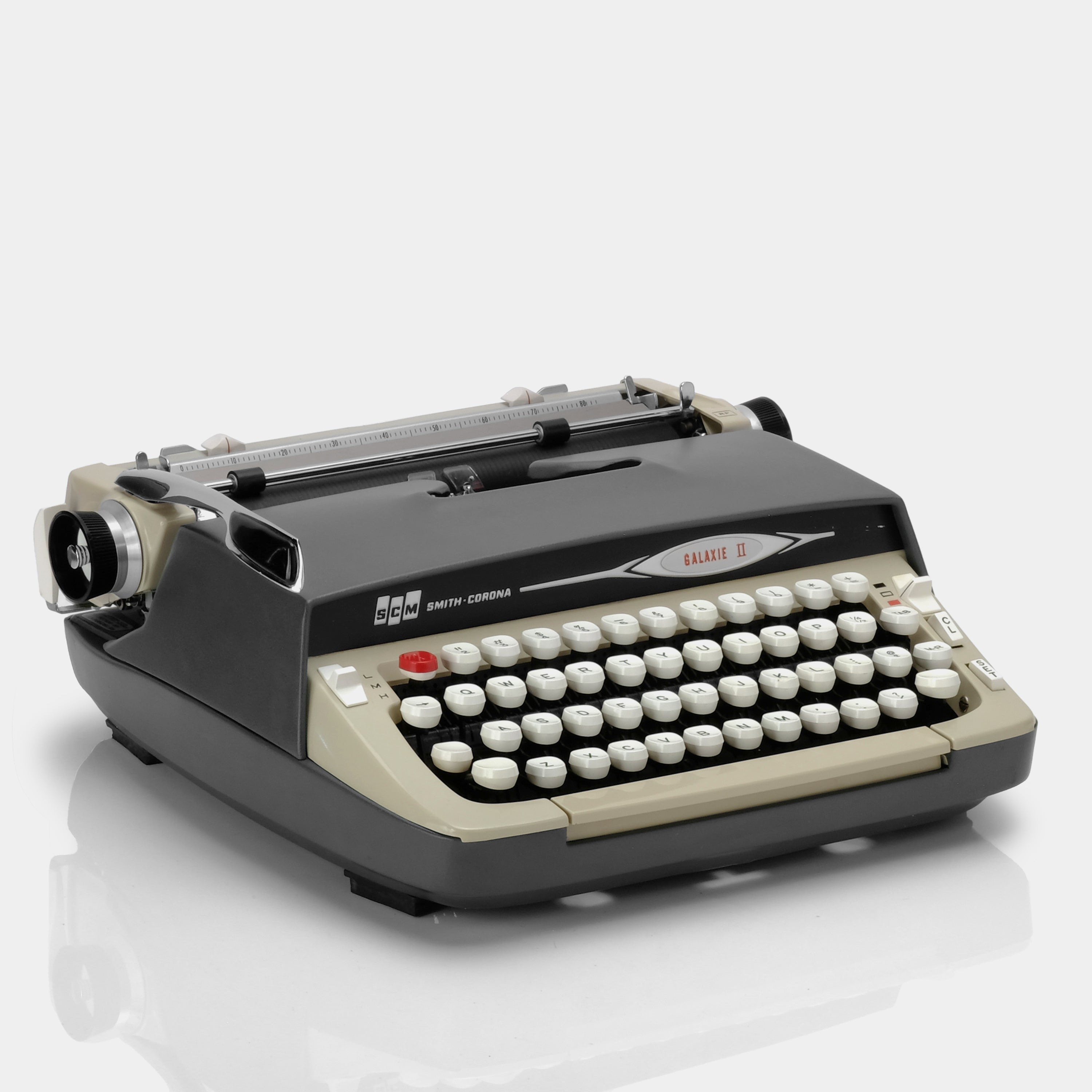 Smith-Corona Galaxie II Grey Manual Typewriter and Case