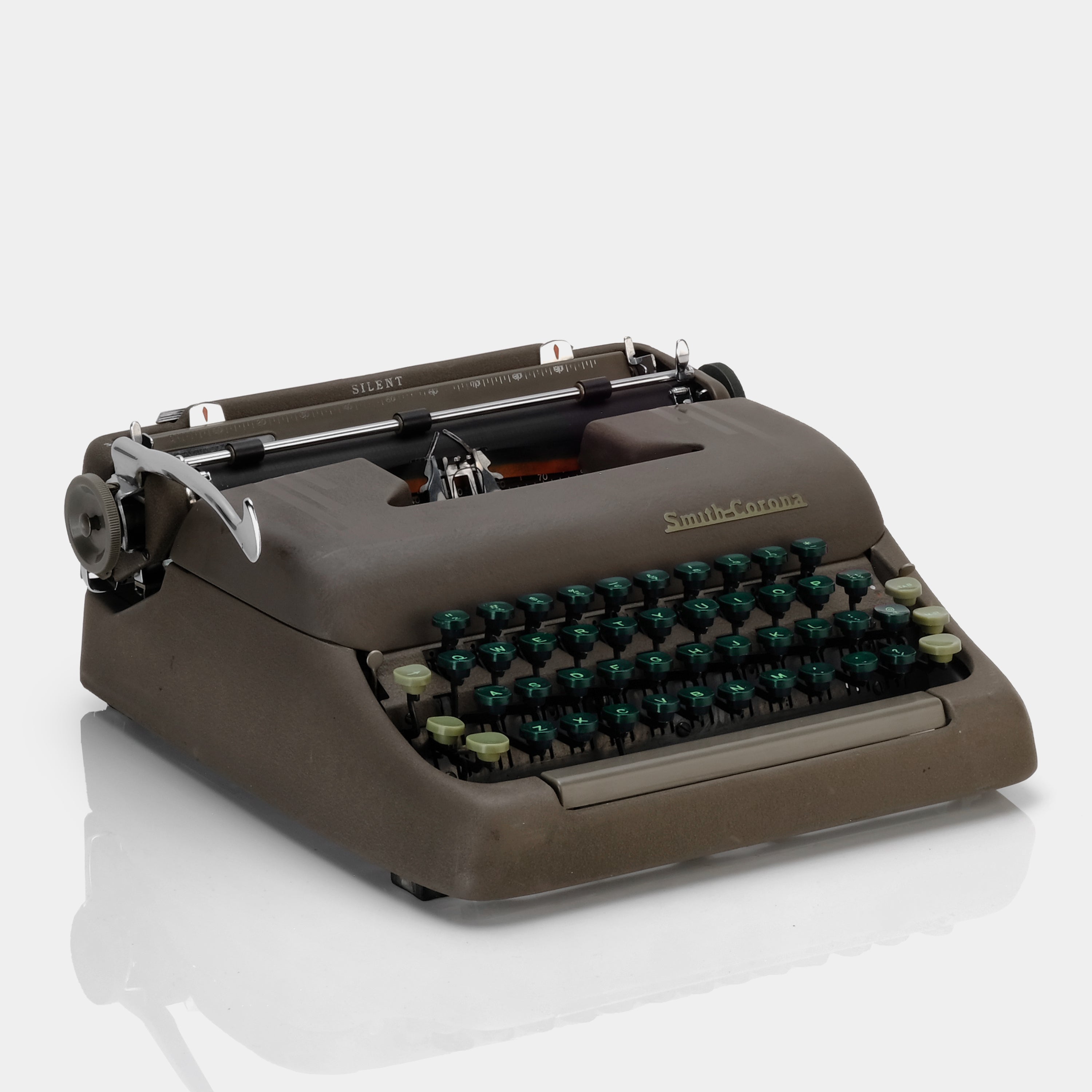 Smith-Corona Silent Brown and Green Manual Typewriter