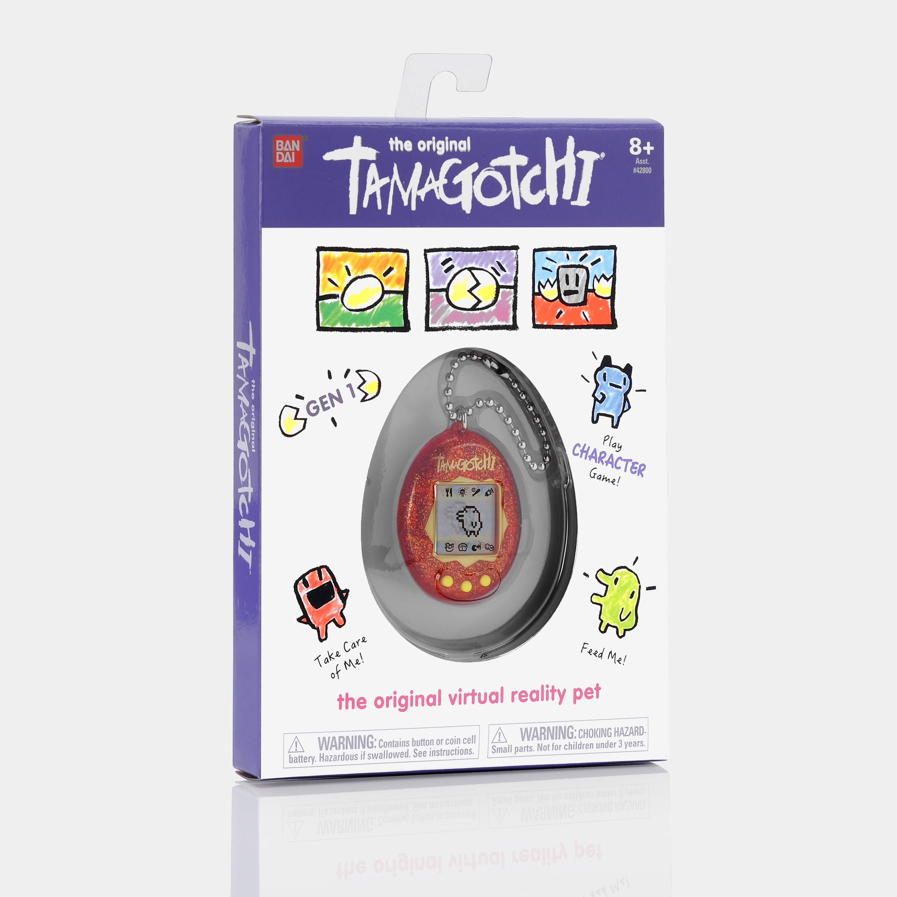 Original Tamagotchi (Gen. 1) Red Glitter Virtual Pet