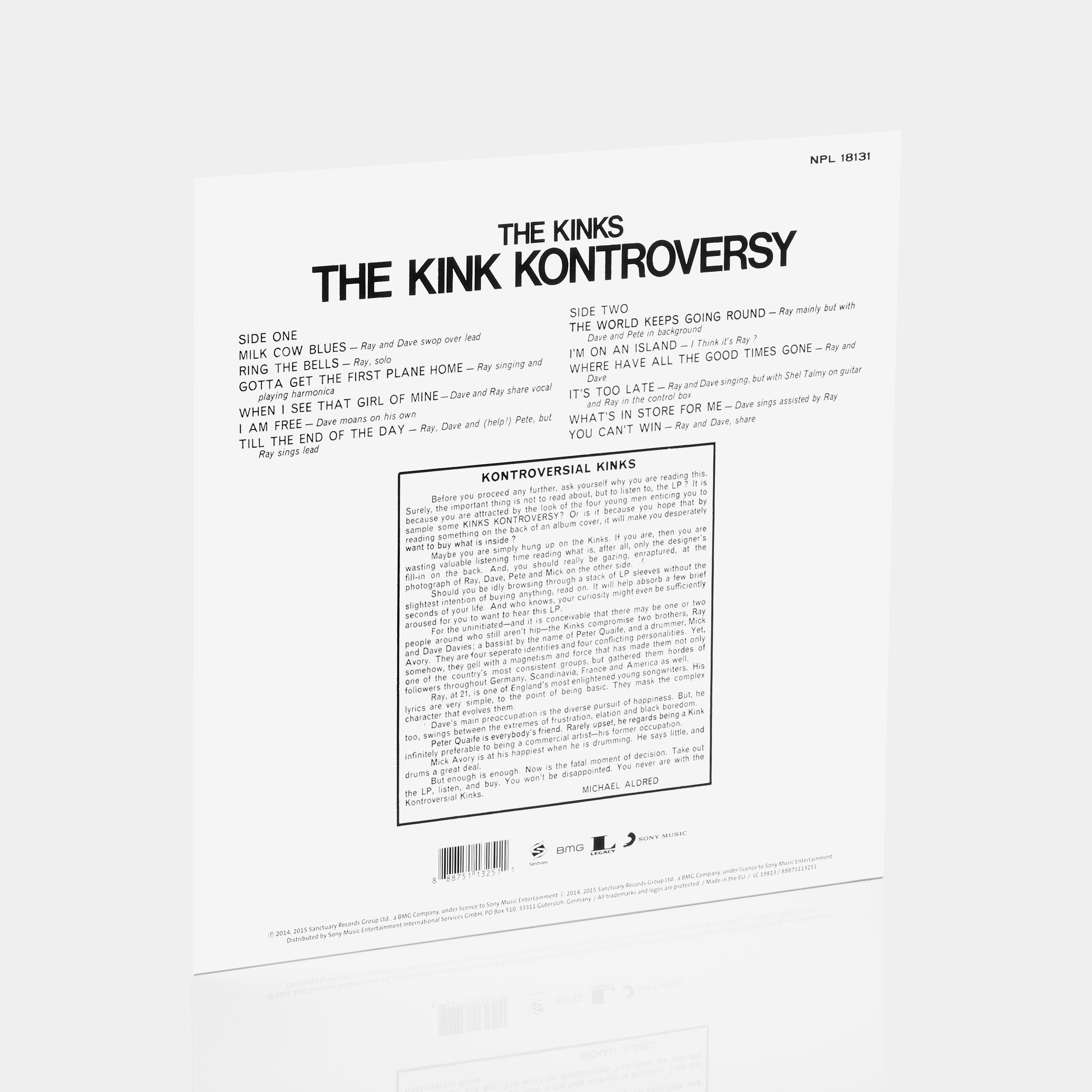 The Kinks - The Kink Kontroversy LP Red Vinyl Record
