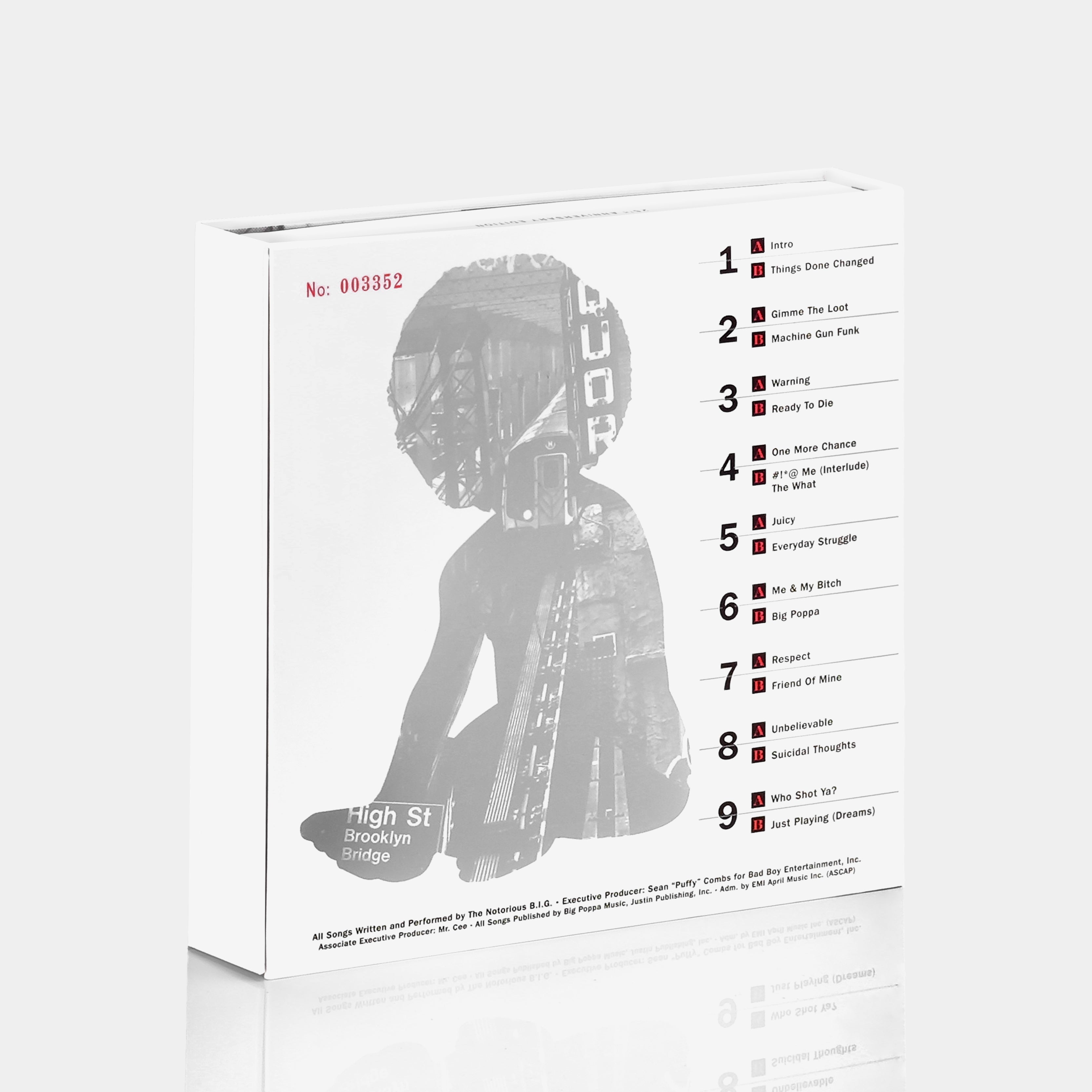 Notorious B.I.G. - Ready To Die 9x7" LP Red, White & Black Vinyl Record