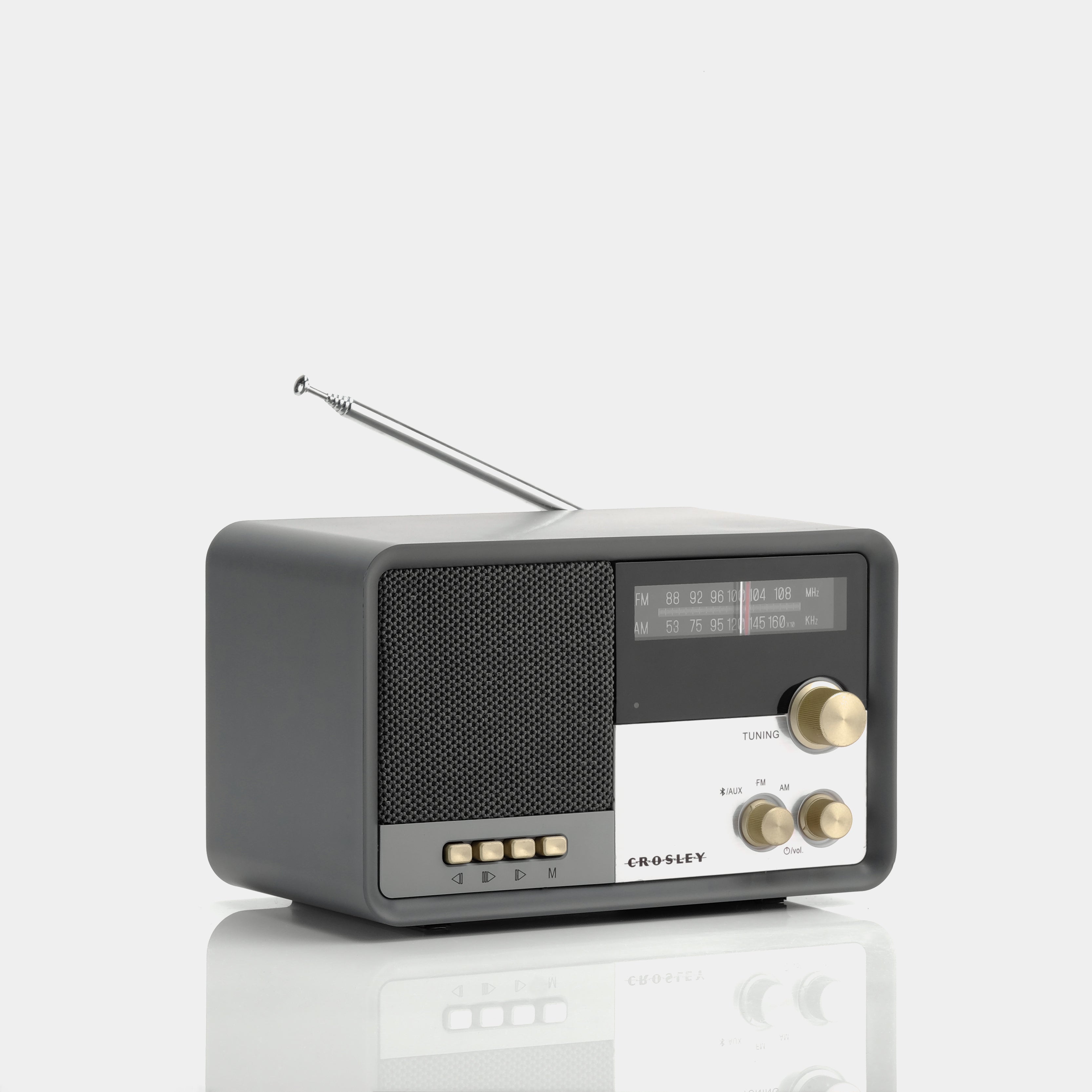 Crosley Tribute Charcoal AM/FM Radio with Bluetooth