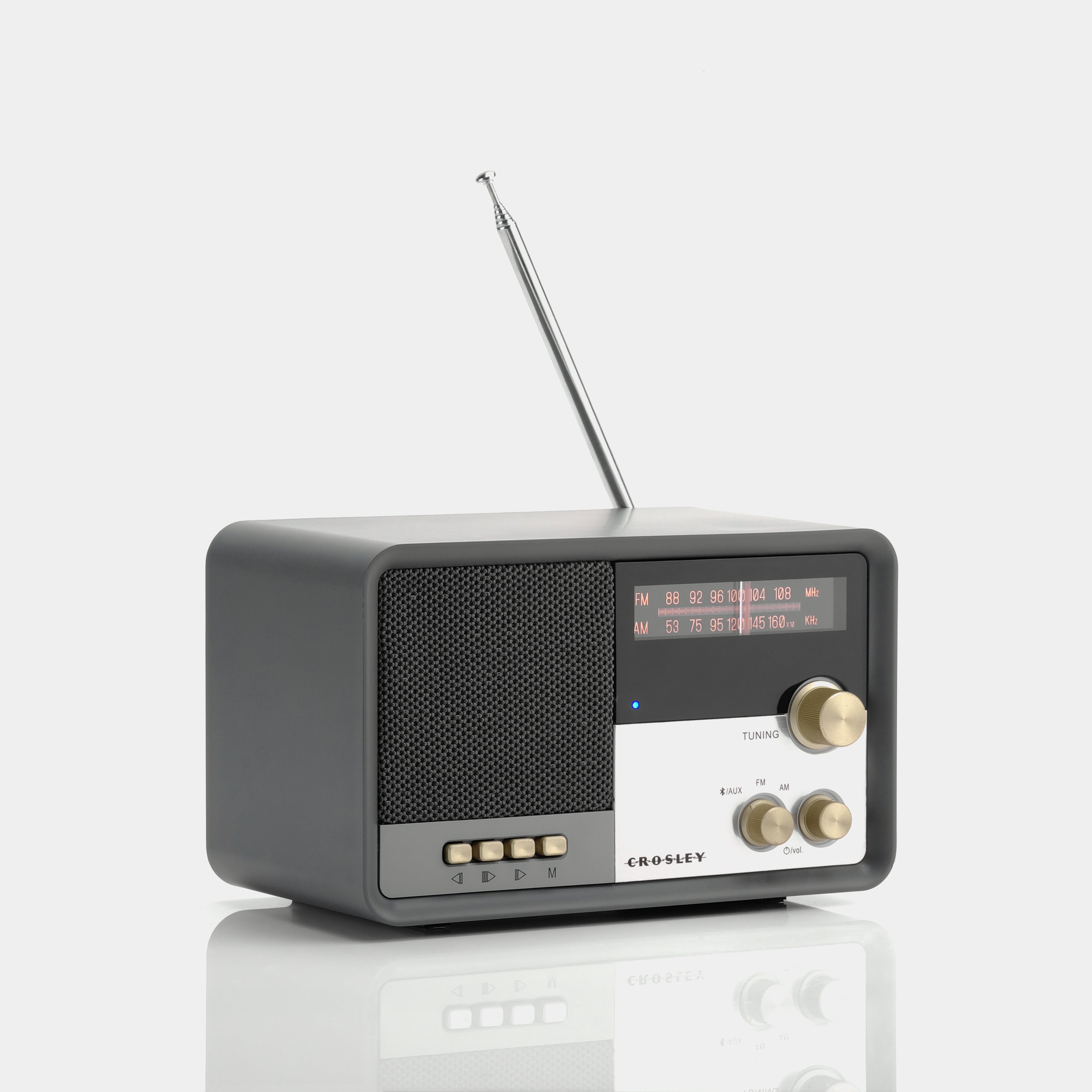 Crosley Tribute Charcoal AM/FM Radio with Bluetooth