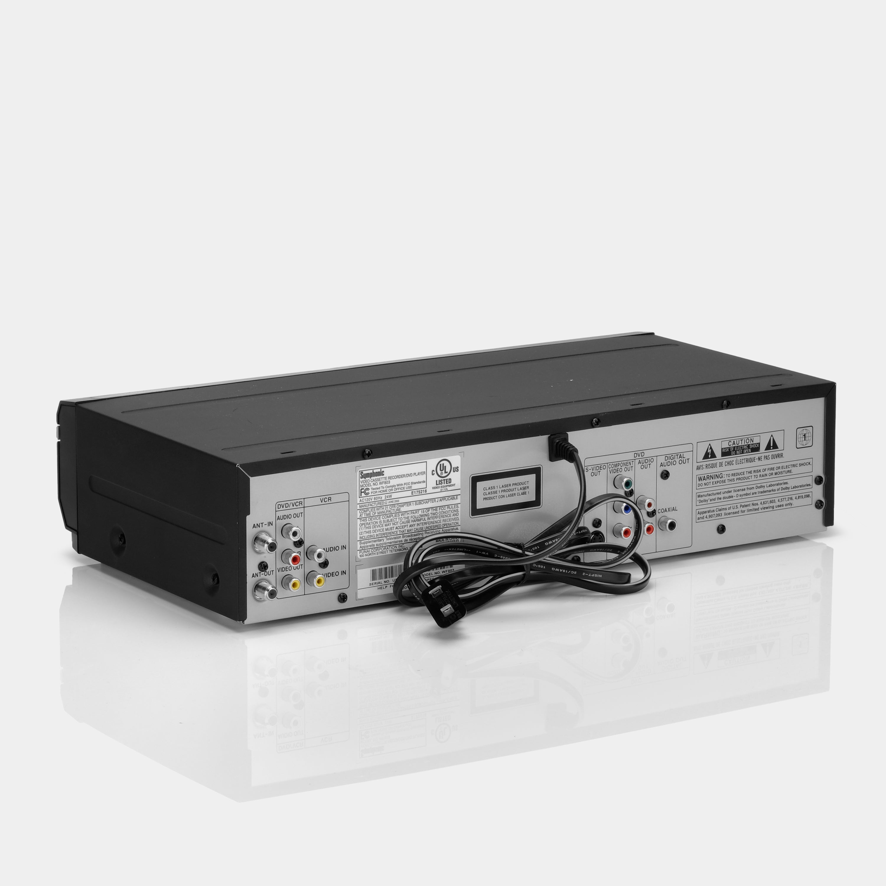 Symphonic WF803 VCR VHS and DVD Player