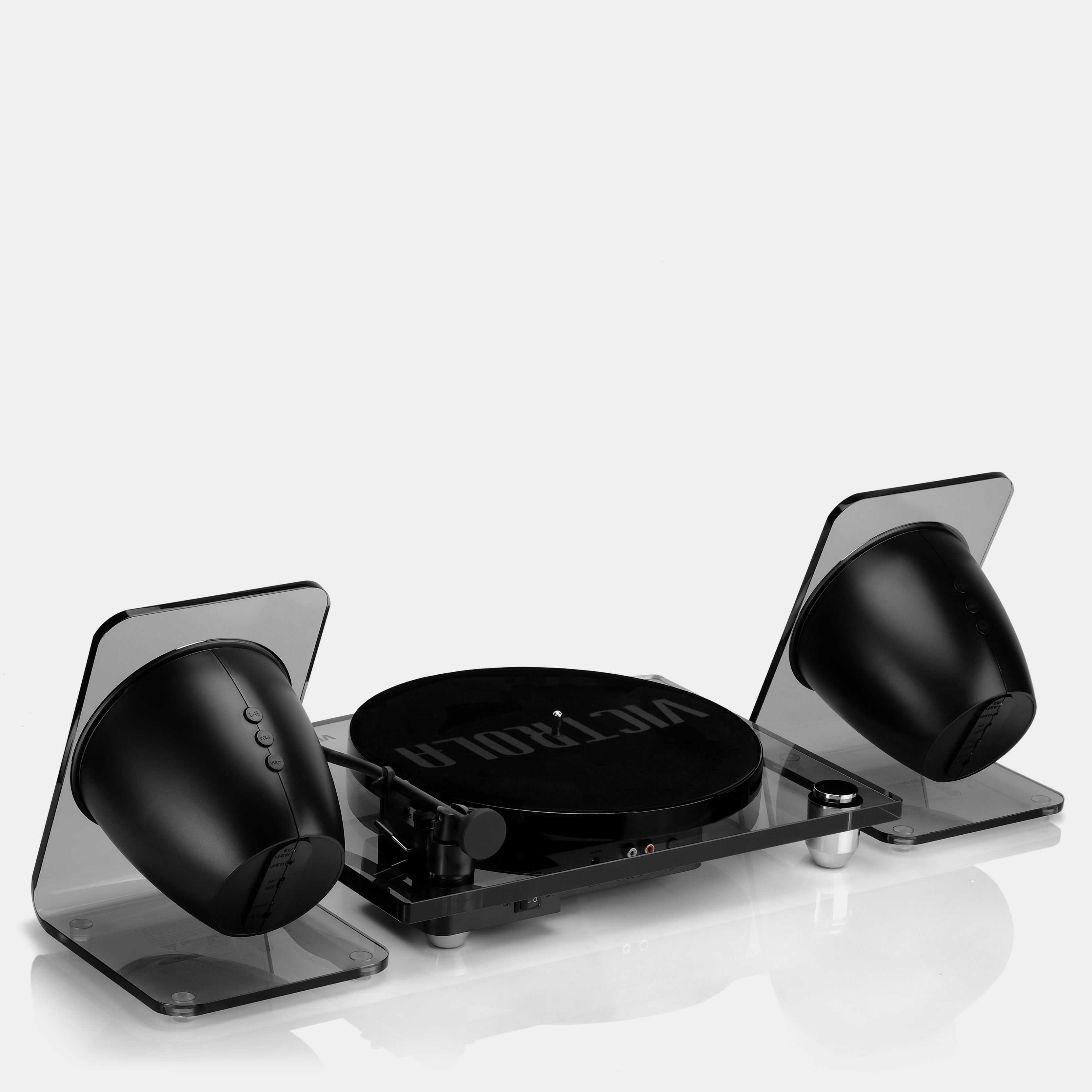 Victrola Acrylic Bluetooth Turntable and Wireless Speakers - Black