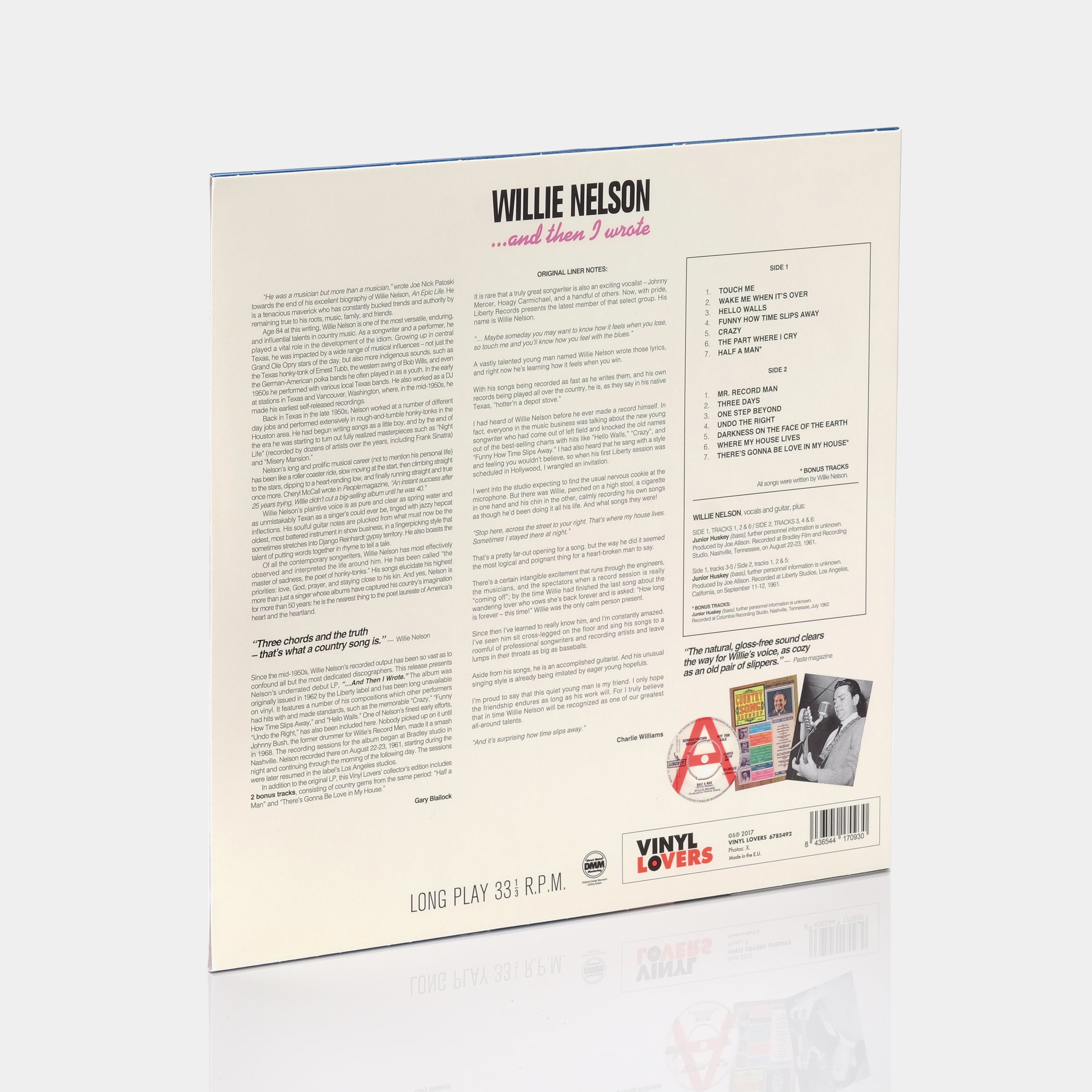 Willie Nelson - ... And Then I Wrote LP Vinyl Record
