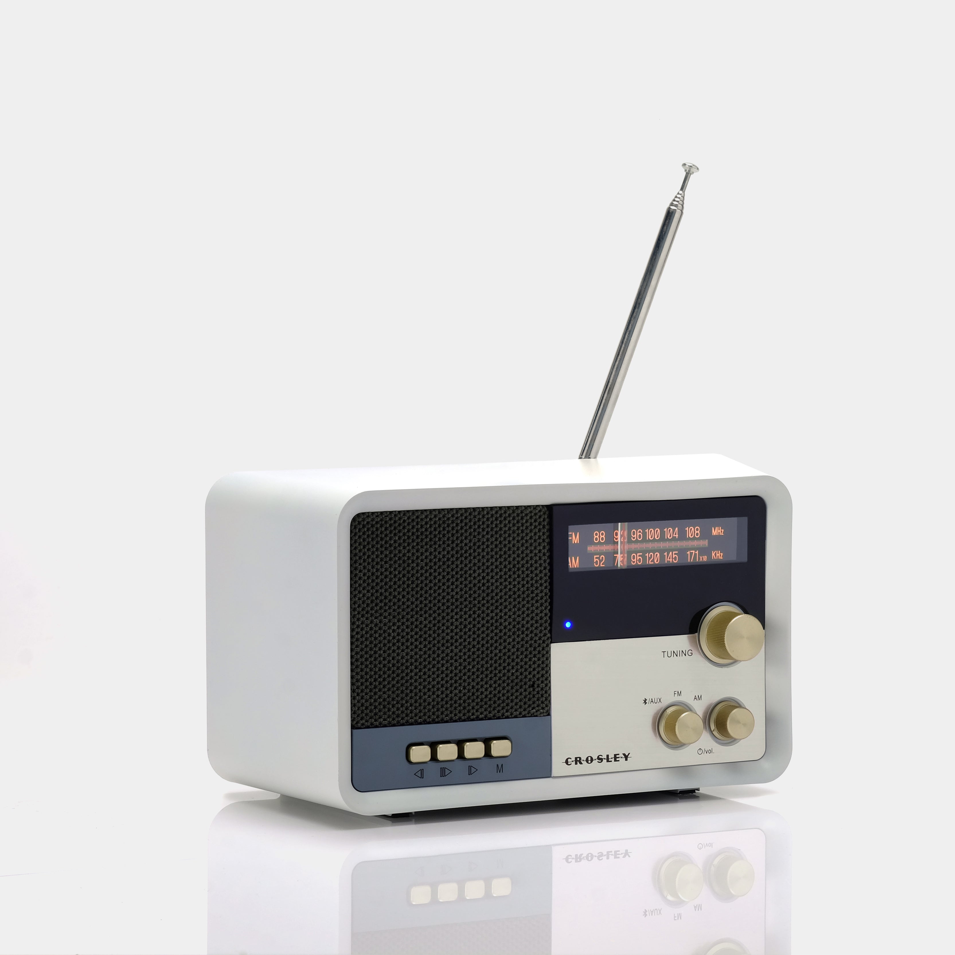 Crosley Tribute White AM/FM Radio with Bluetooth
